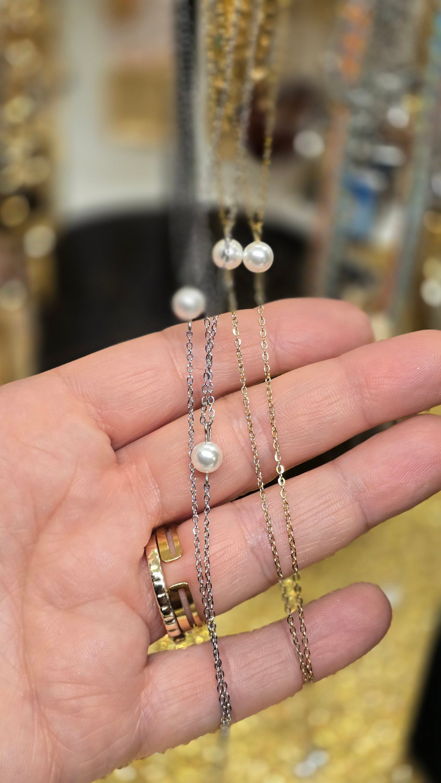 Pearl Y-Necklace – Delicate Elegance in 18K Gold Plated & Silver Plated | 66+7 cm