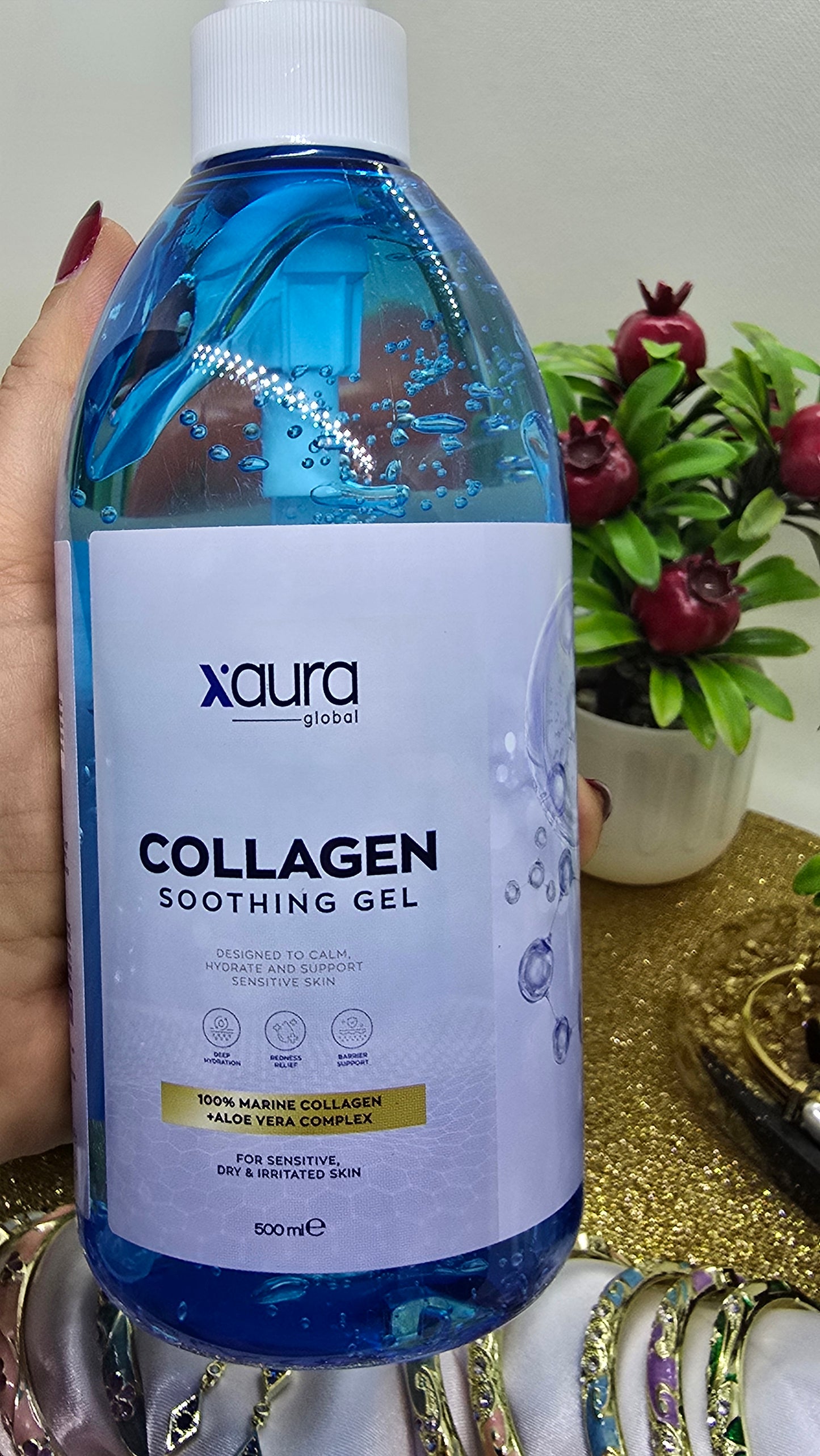 Xaura Global Collagen Soothing Gel 500 ml - 100% Marine Fish Collagen from South Korea