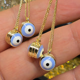 18K vergoldete Evil Eye Kette 45+6cm - Beautyway073 Düsseldorf Germany