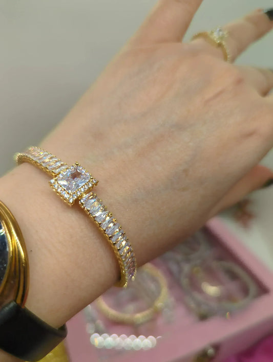 Baguette Tennis Armband - Vergoldet & Versilbert mit Zirkonia - Beautyway073 Düsseldorf Germany