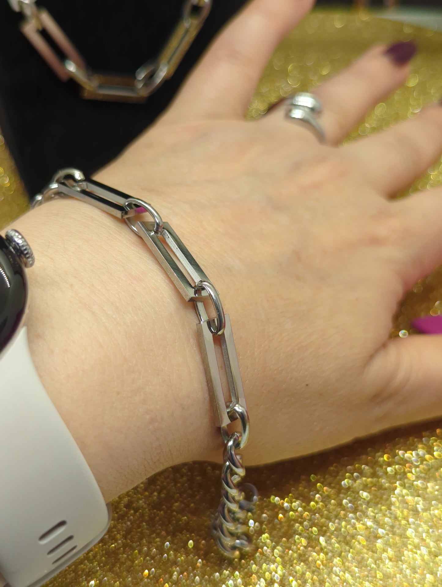 Paperclip Bracelet - Stainless Steel Chain