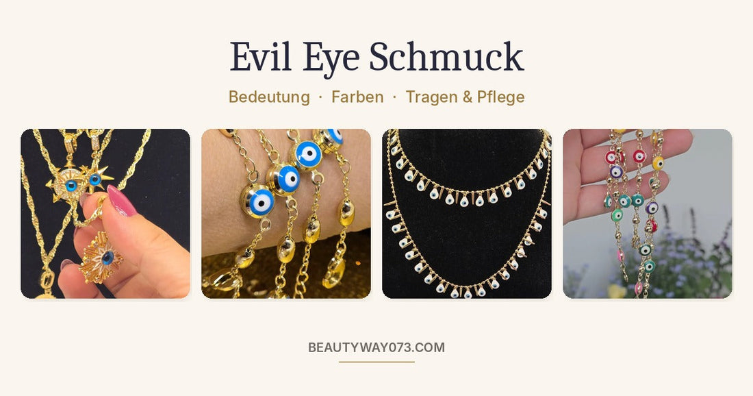 Evil Eye Schmuck von Beautyway073 – Nazar Halsketten und Armbänder in Gold, Blau, Weiß und Bunt