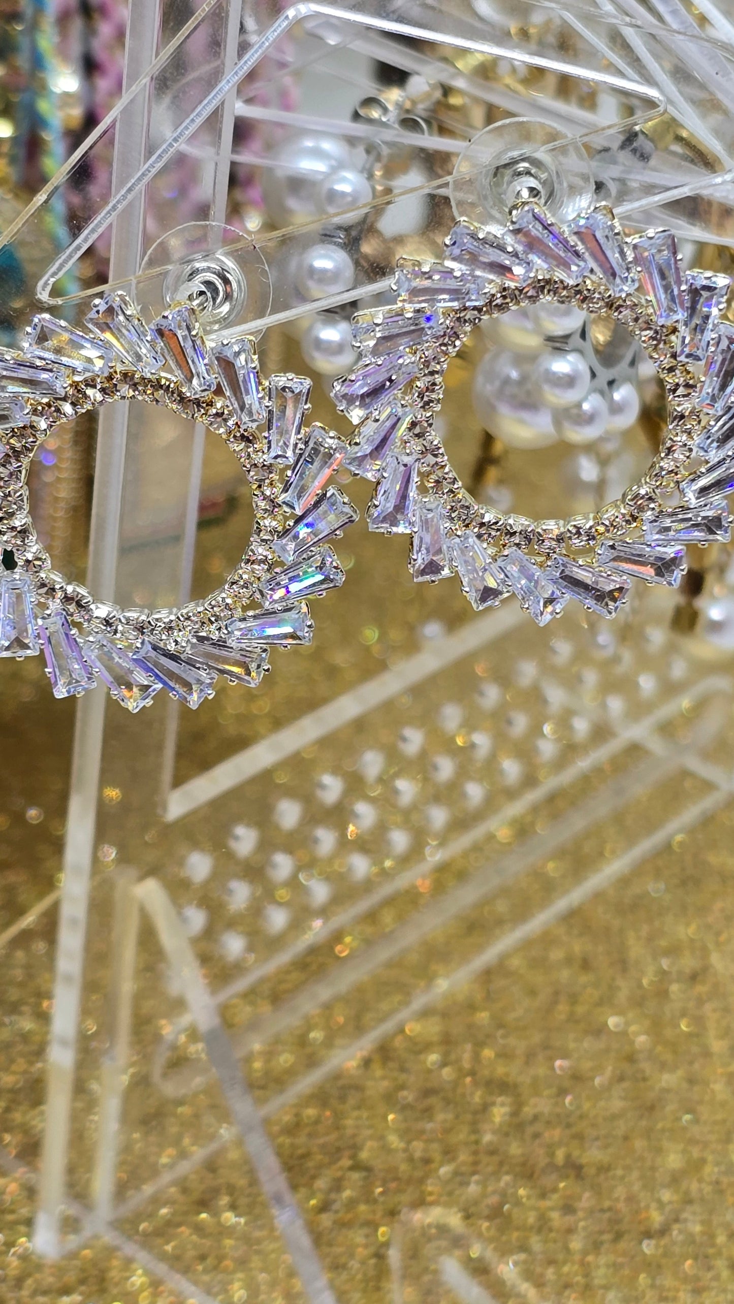 Crystal Hoop Earrings - Wedding Jewelry