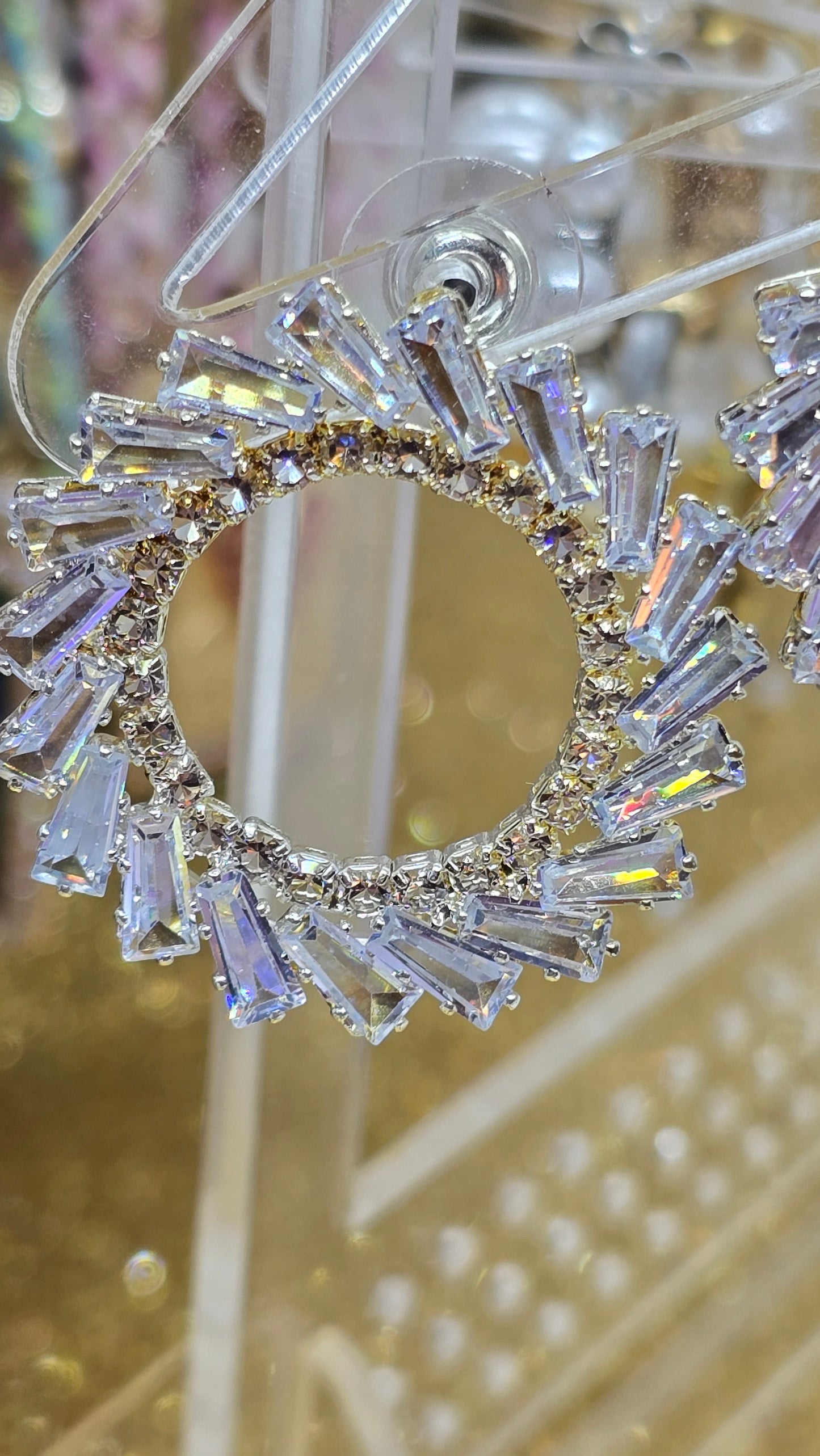 Crystal Hoop Earrings - Wedding Jewelry