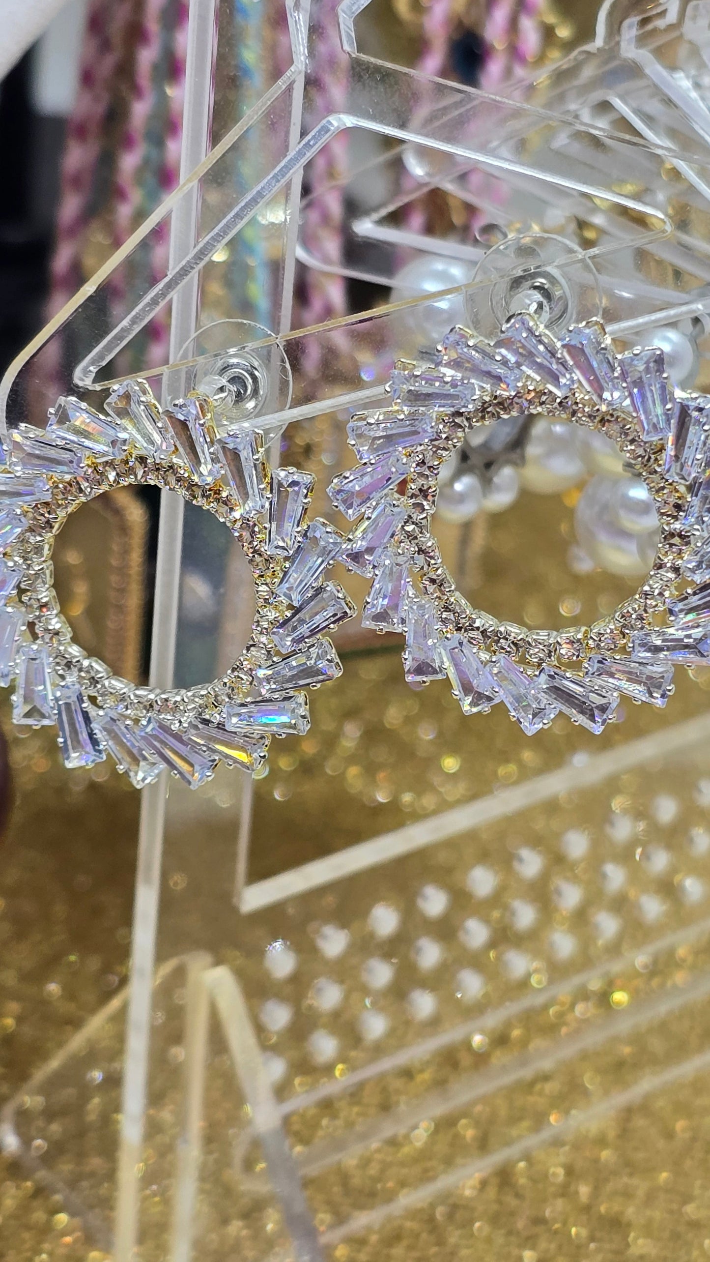 Crystal Hoop Earrings - Wedding Jewelry