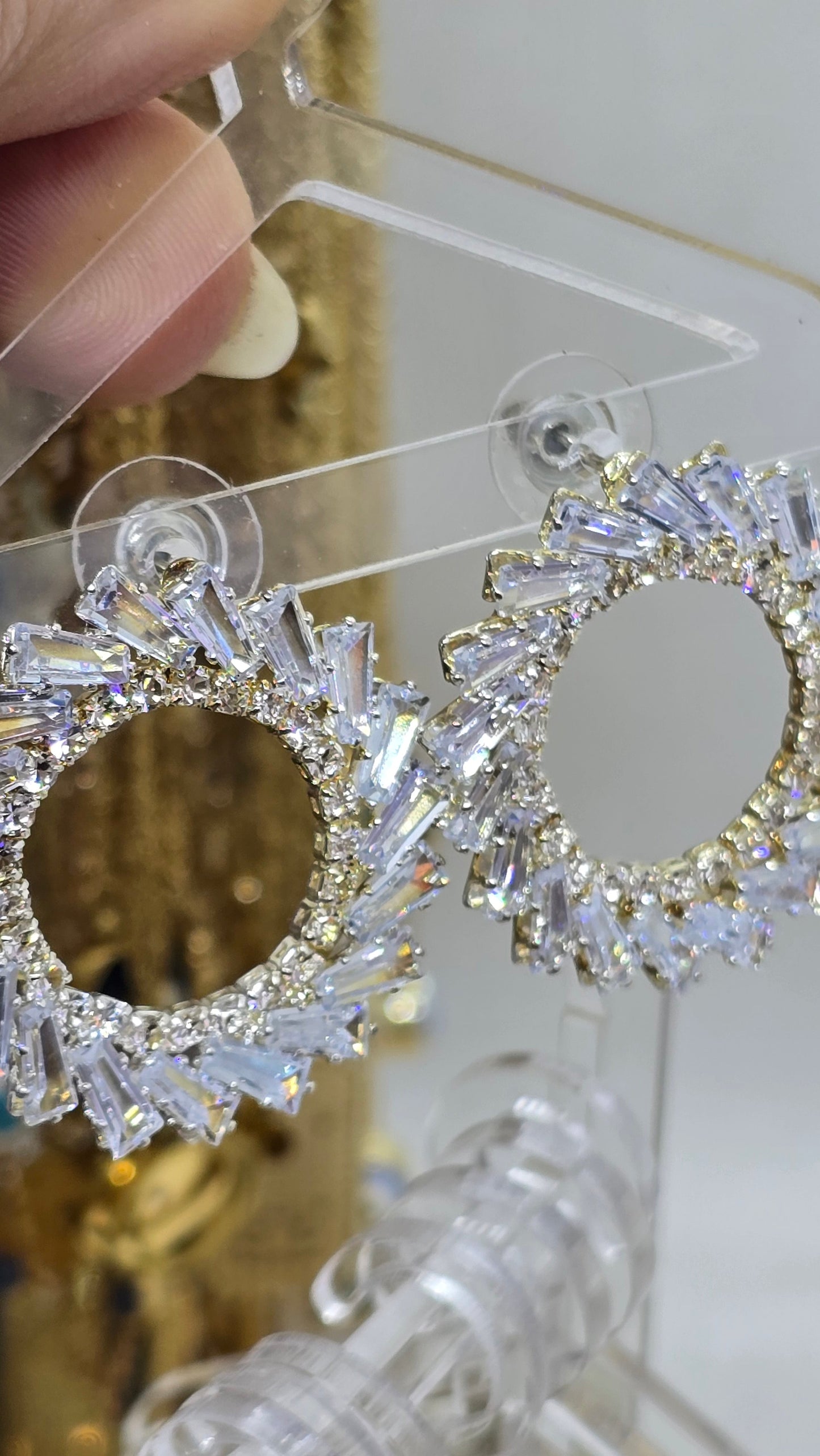 Crystal Hoop Earrings - Wedding Jewelry