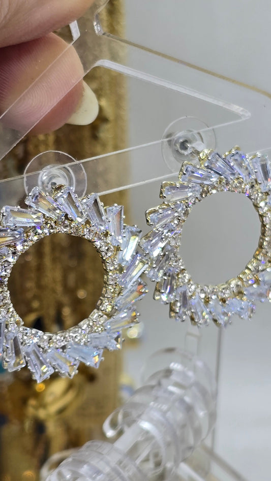 Crystal Hoop Earrings - Wedding Jewelry