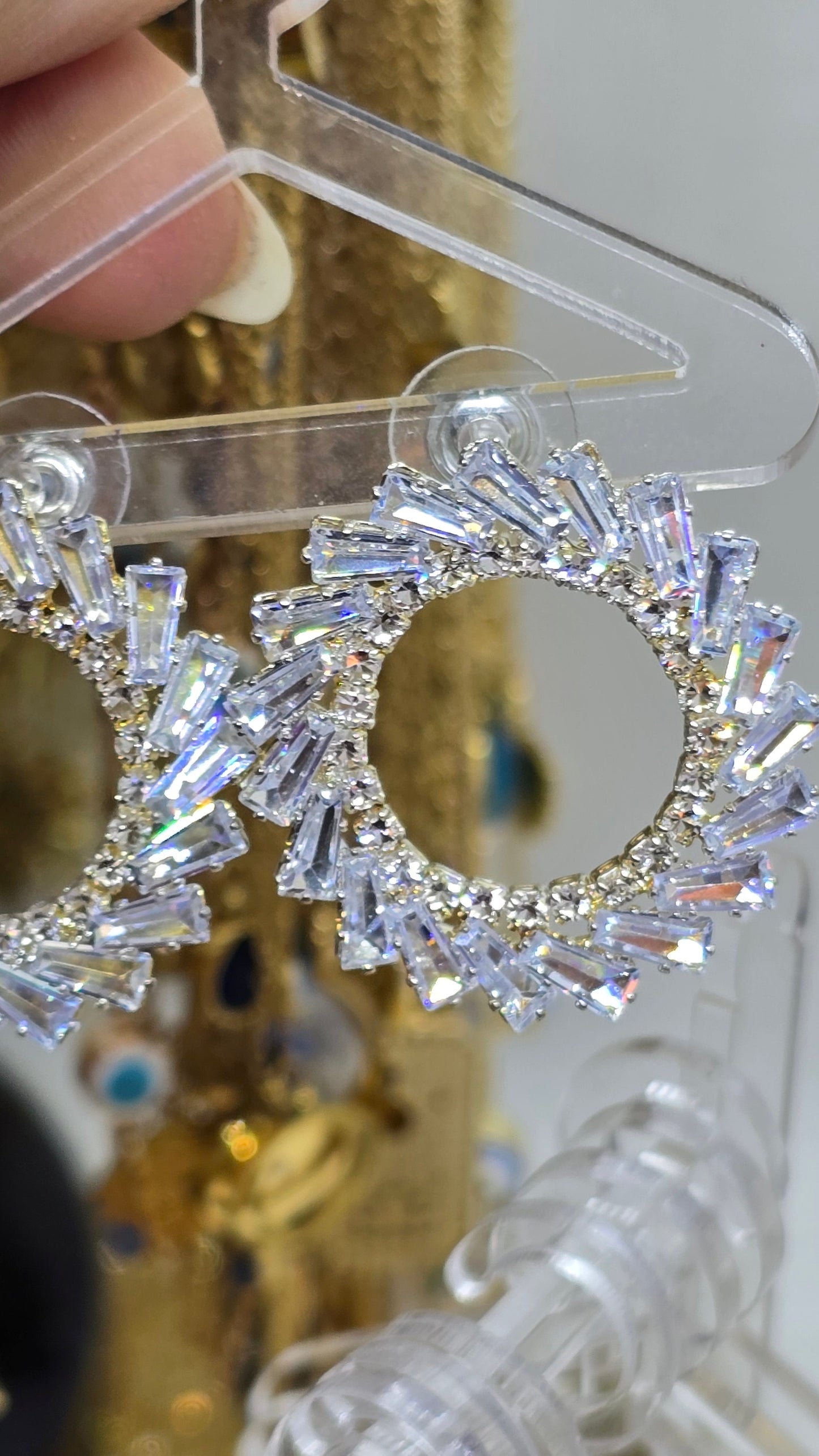 Crystal Hoop Earrings - Wedding Jewelry