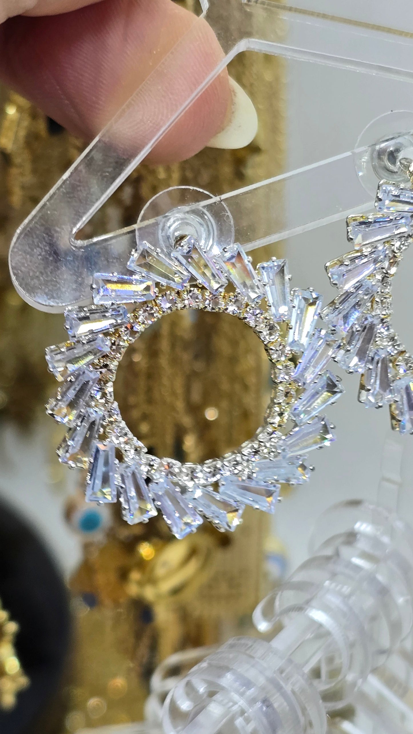Crystal Hoop Earrings - Wedding Jewelry
