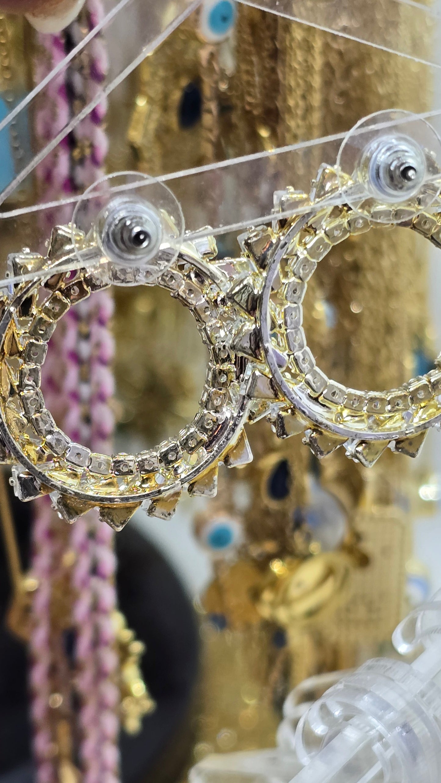 Crystal Hoop Earrings - Wedding Jewelry