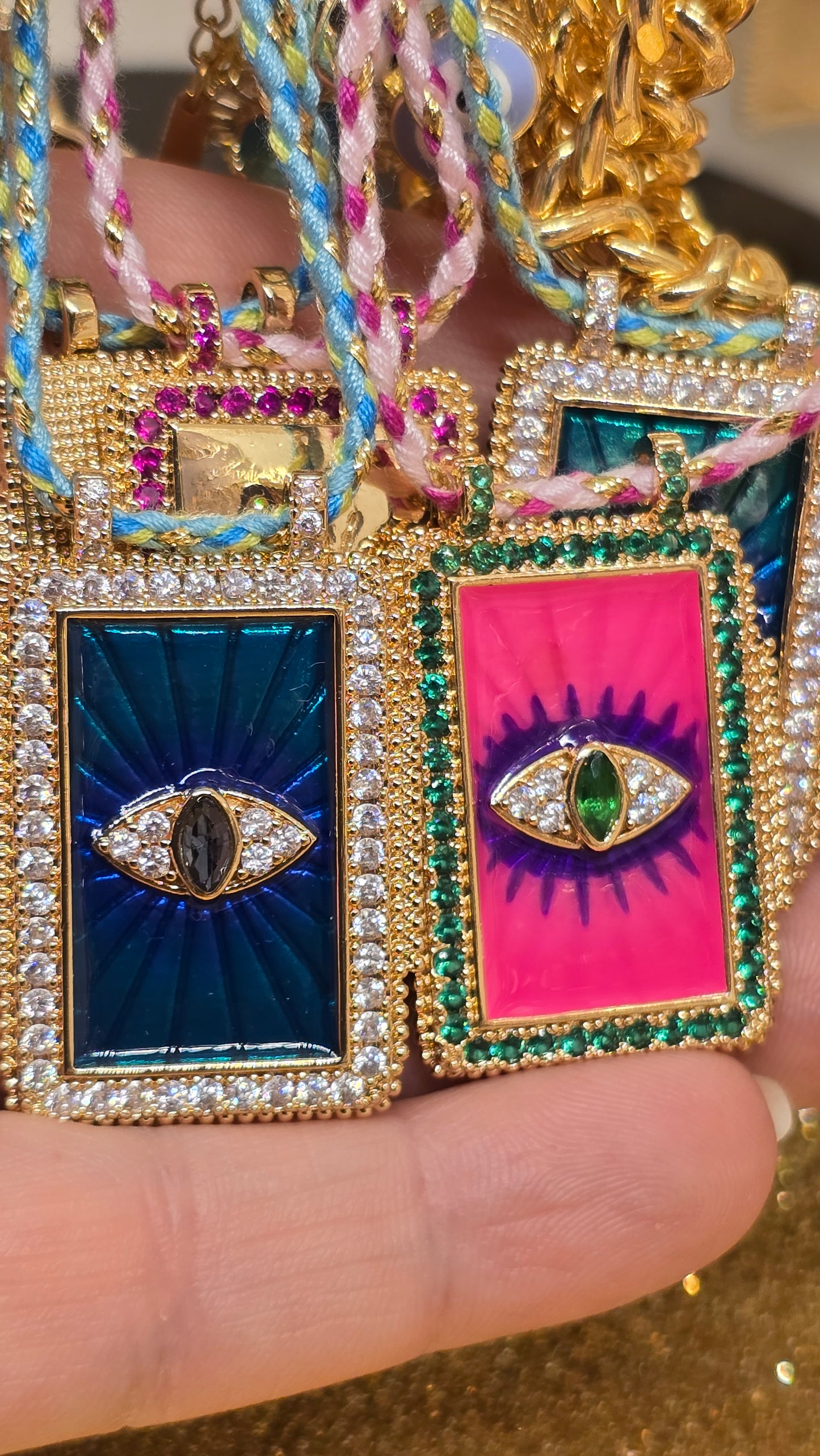Tarot Card Necklace 18K Gold Plated – Retro Pendant 50+6cm