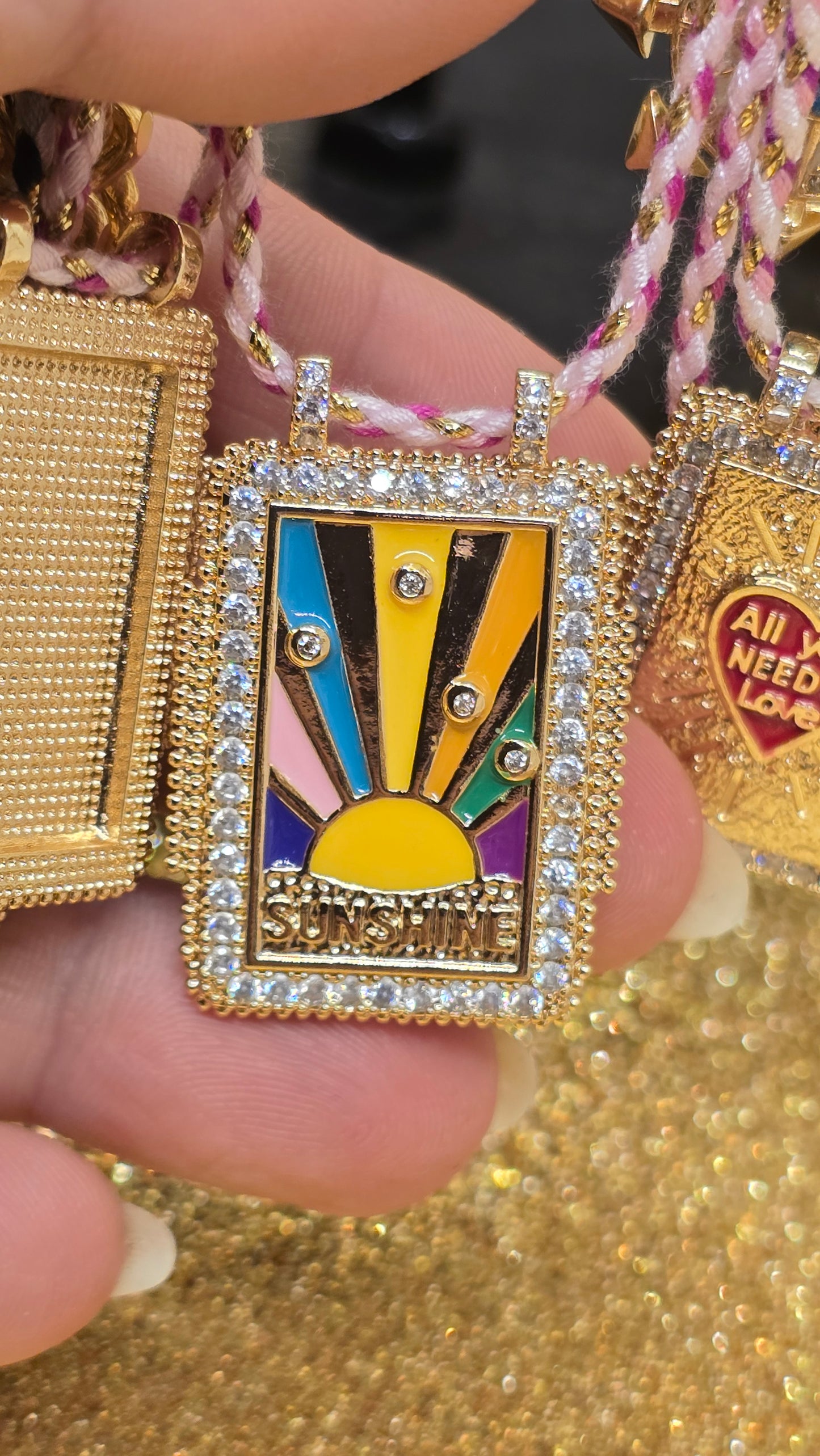 Tarot Card Necklace 18K Gold Plated – Retro Pendant 50+6cm