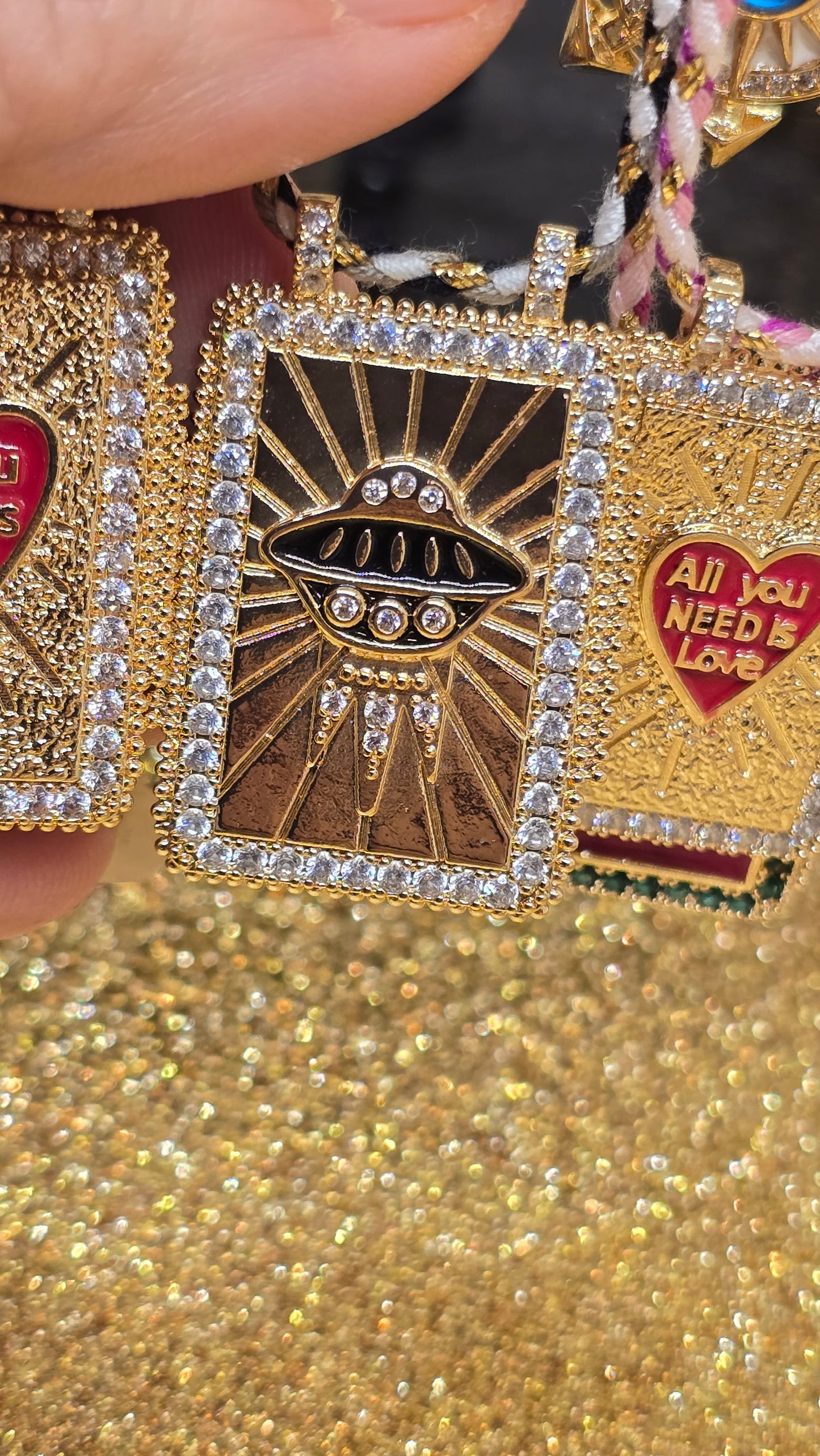 Tarot Card Necklace 18K Gold Plated – Retro Pendant 50+6cm