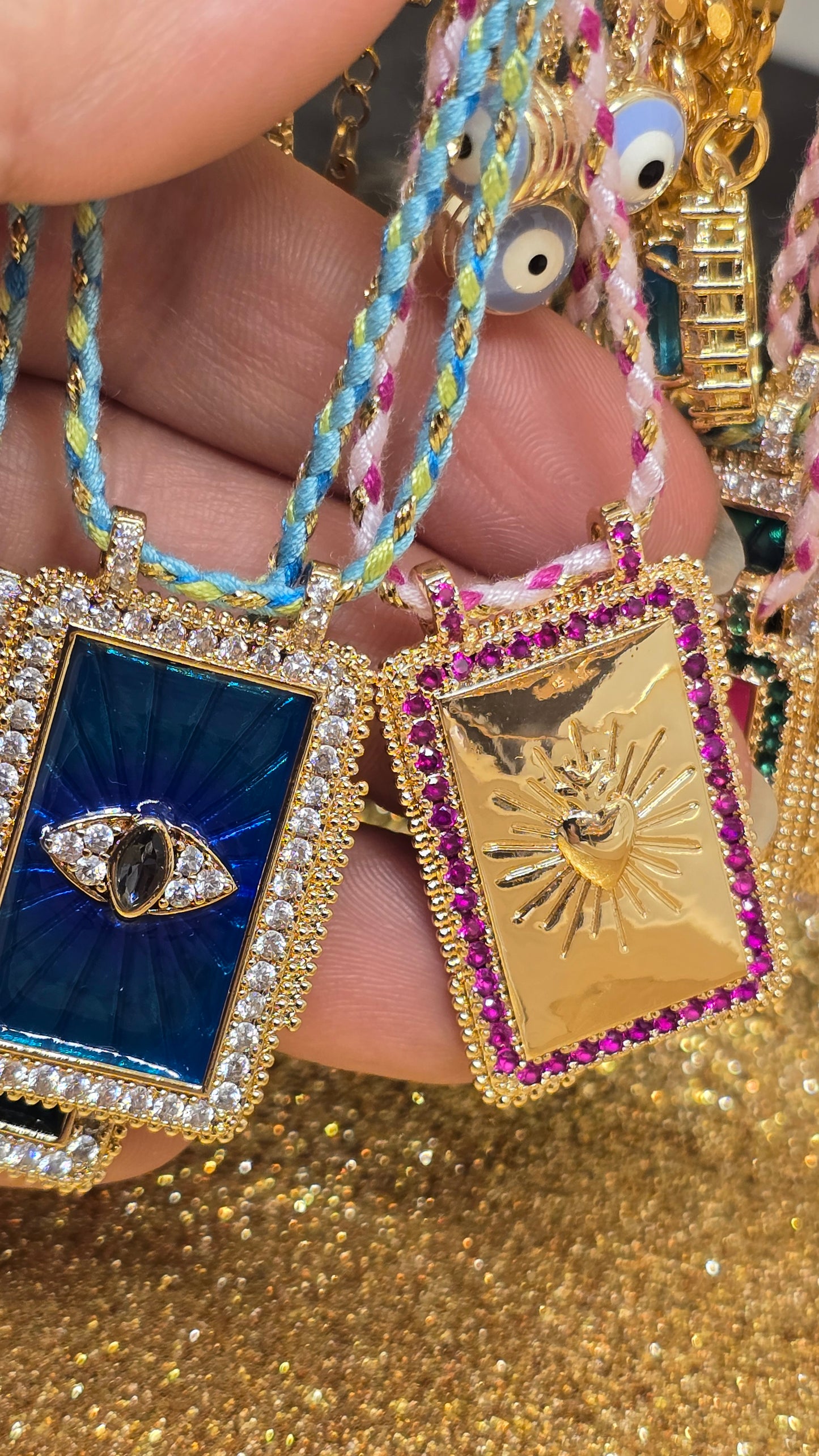 Tarot Card Necklace 18K Gold Plated – Retro Pendant 50+6cm