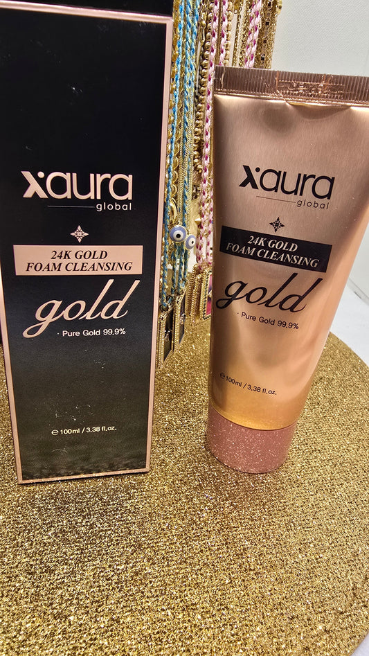 Xaura Global 24K Gold Foaming Cleanser – Pure Gold 99.9%