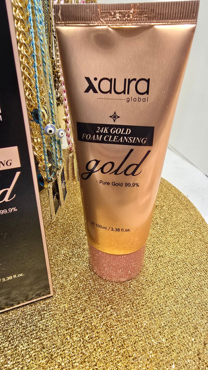 Xaura Global 24K Gold Schaum-Reiniger – Reines Gold 99,9% - Beautyway073 Düsseldorf Germany