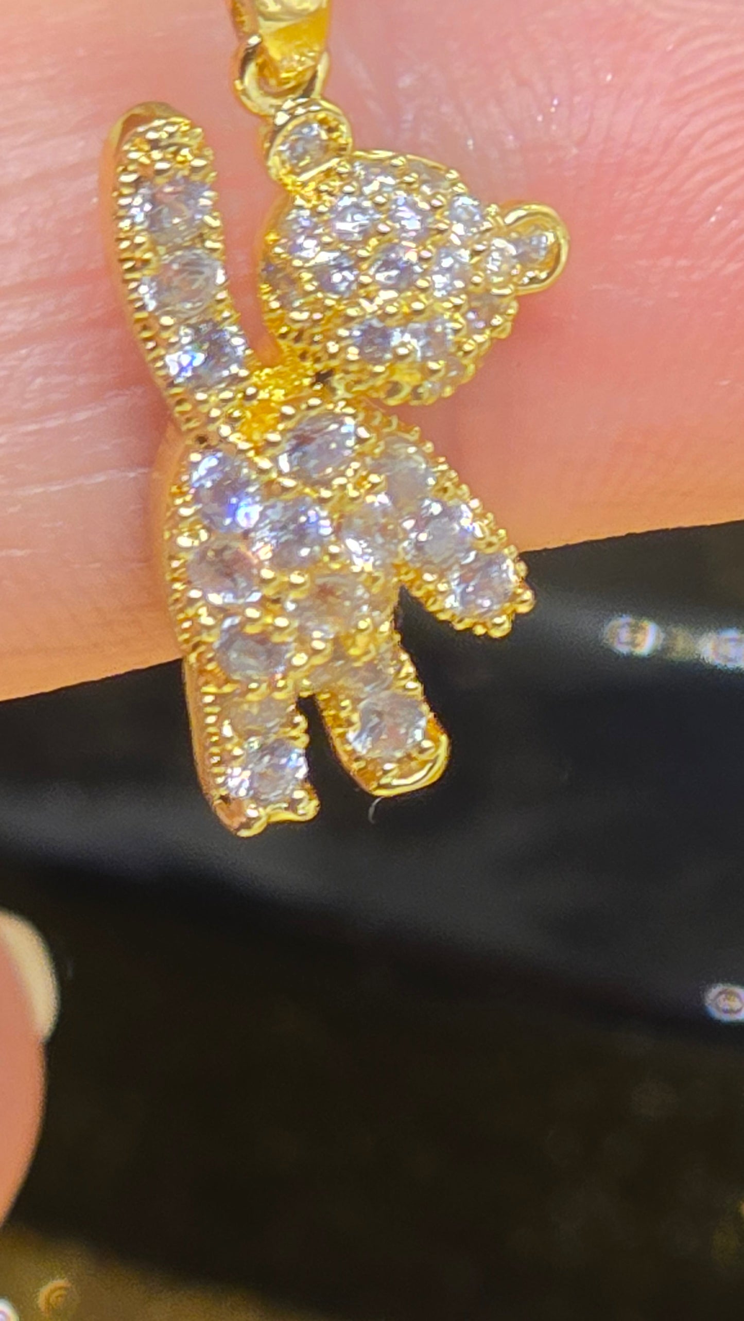 Teddy Bear Necklace - 18K Gold Plated with Zirconia Stones | 50+5 cm