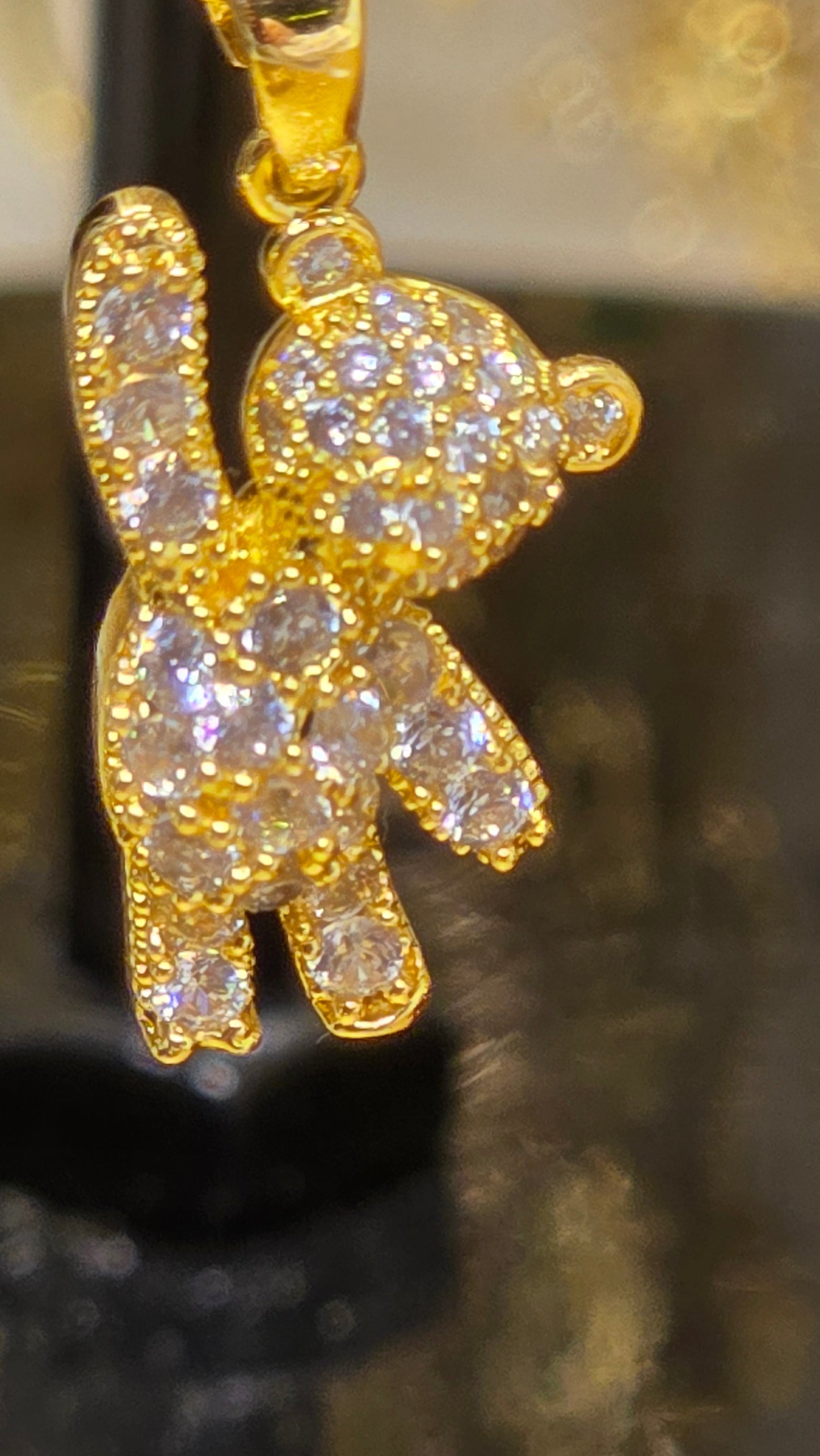 Teddy Bear Necklace - 18K Gold Plated with Zirconia Stones | 50+5 cm