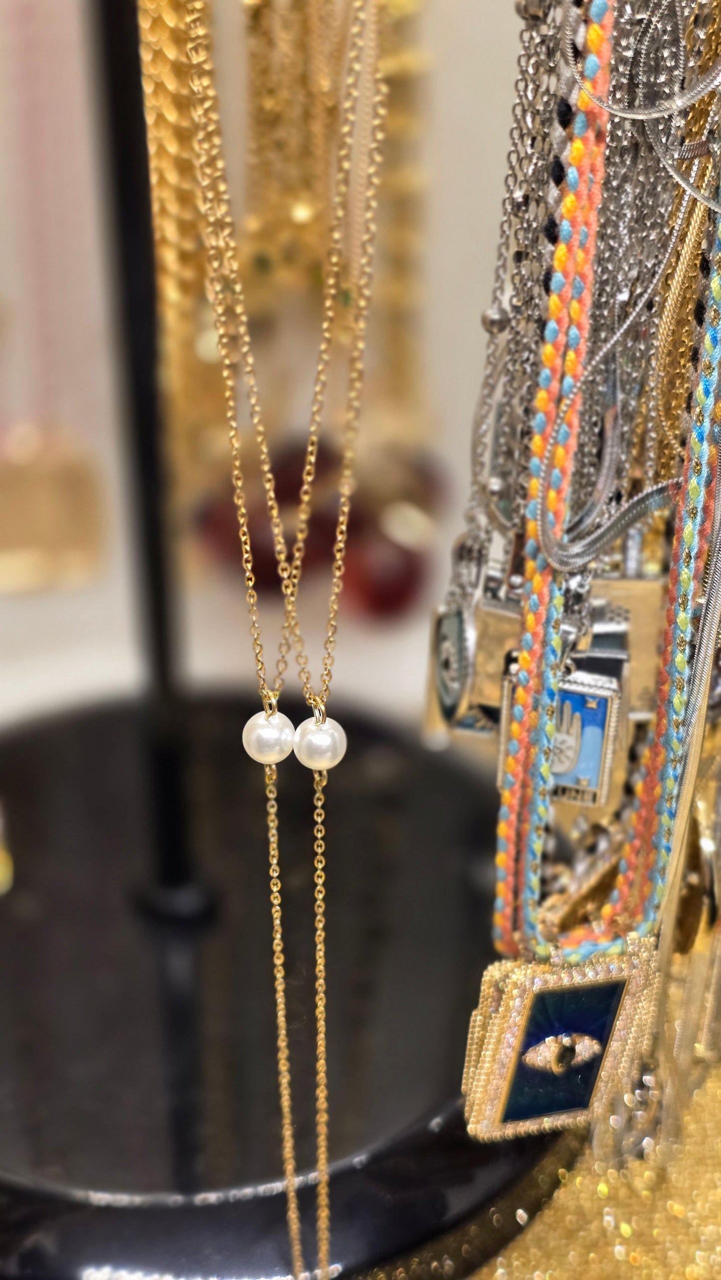 Pearl Y-Necklace – Delicate Elegance in 18K Gold Plated & Silver Plated | 66+7 cm