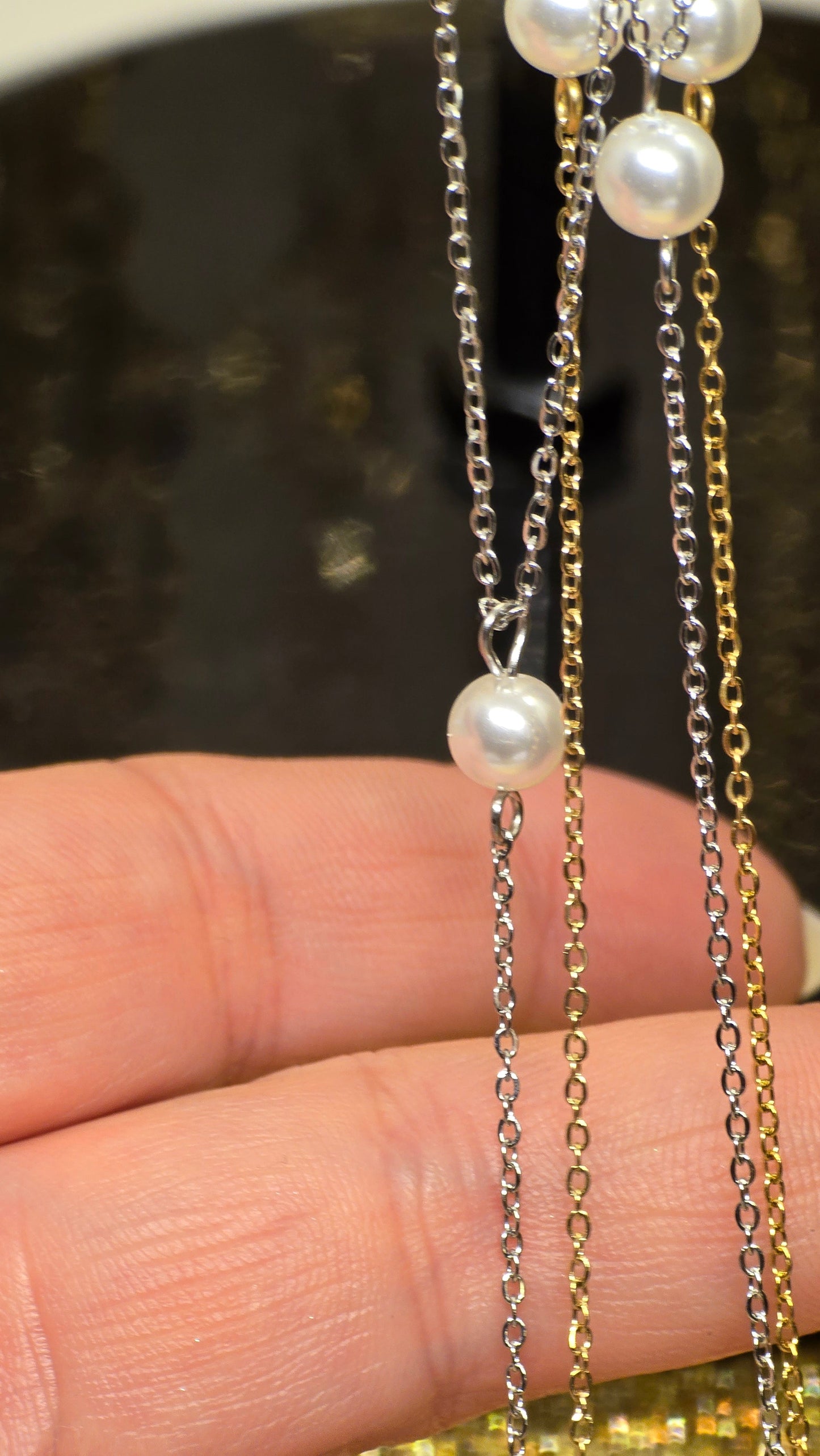 Pearl Y-Necklace – Delicate Elegance in 18K Gold Plated & Silver Plated | 66+7 cm