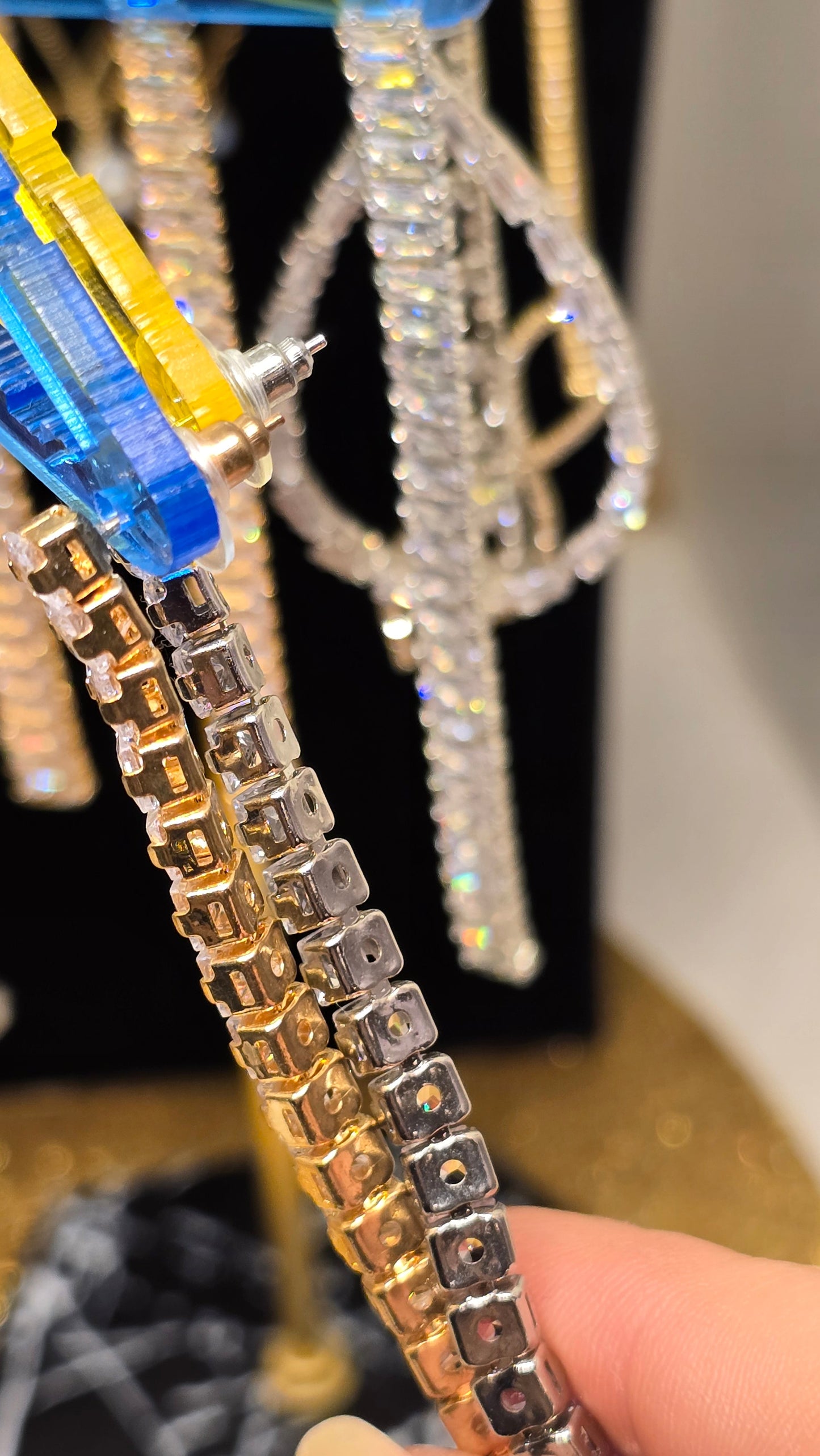 Wedding Jewelry Crystal Cubic Zirconia Long Earrings – 8cm