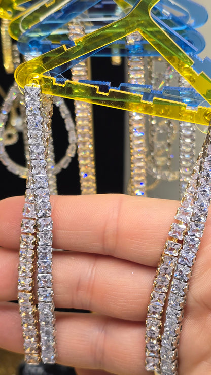 Hochzeit Schmuck Kristall Cubic Zirkon Lange Ohrringe – 8cm - Beautyway073 Düsseldorf Germany