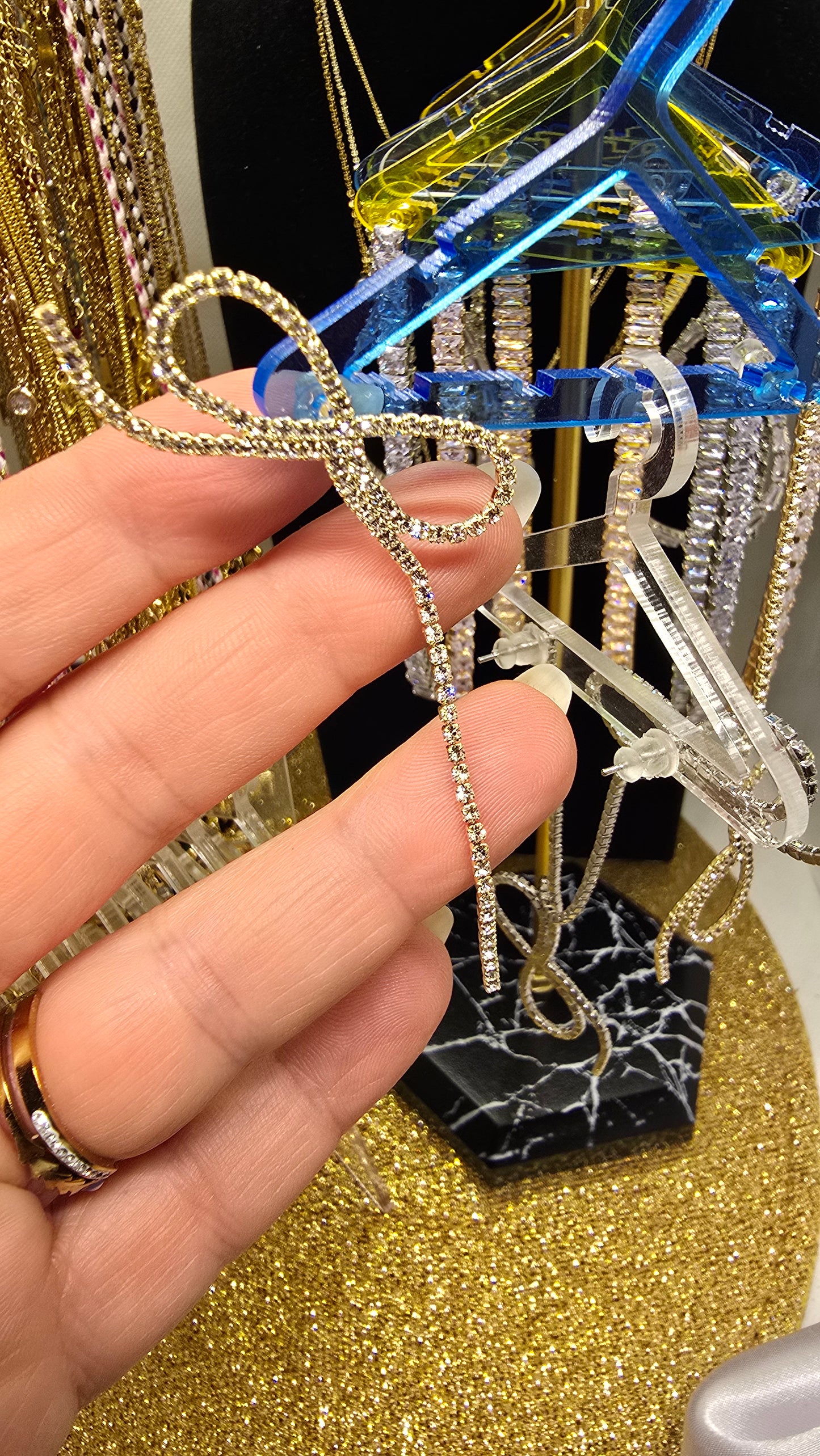 Wedding Earrings – 9cm Zirconia Teardrop Earrings
