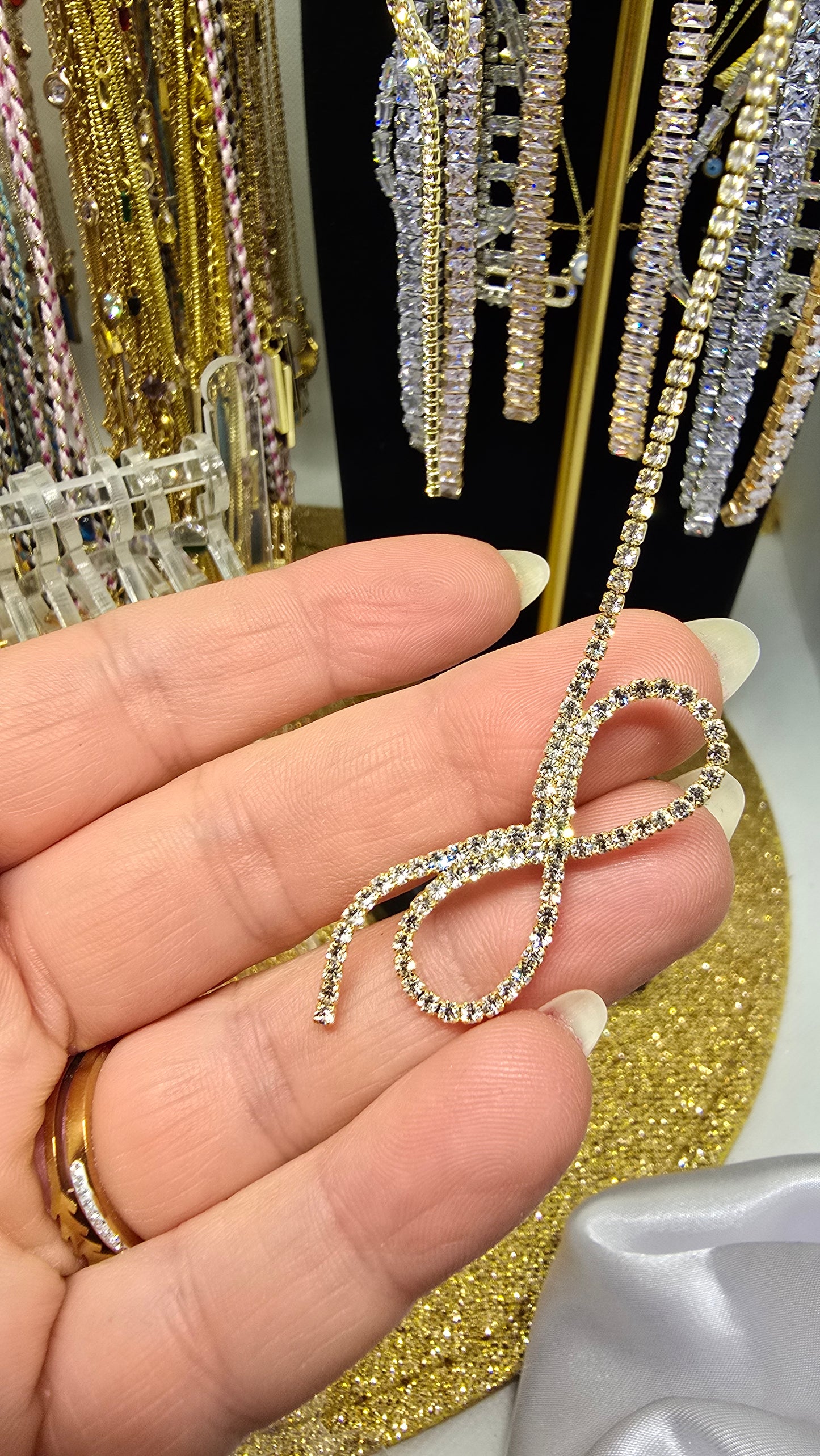 Wedding Earrings – 9cm Zirconia Teardrop Earrings