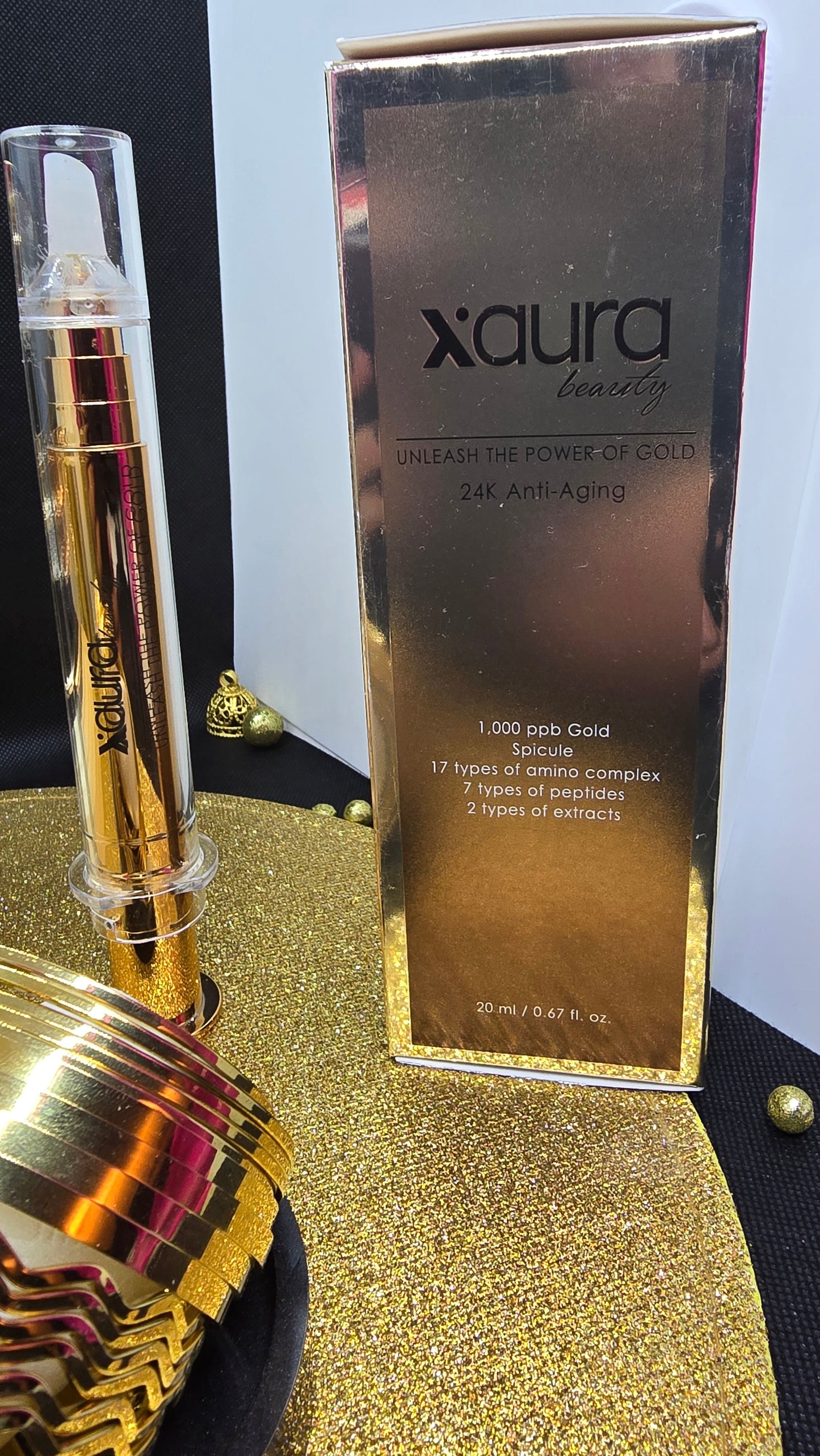 Xaura Global Wrinkle Serum 24K Anti-Aging – Spicule Serum with Gold, Peptides & Amino Complex