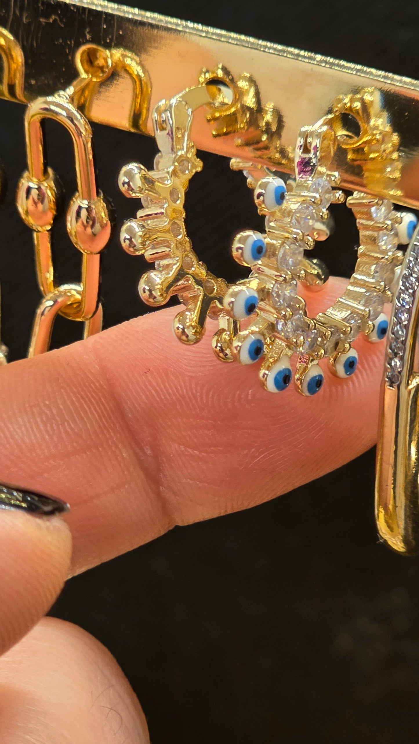 Evil Eye Earrings – Gold Plated with Zirconia