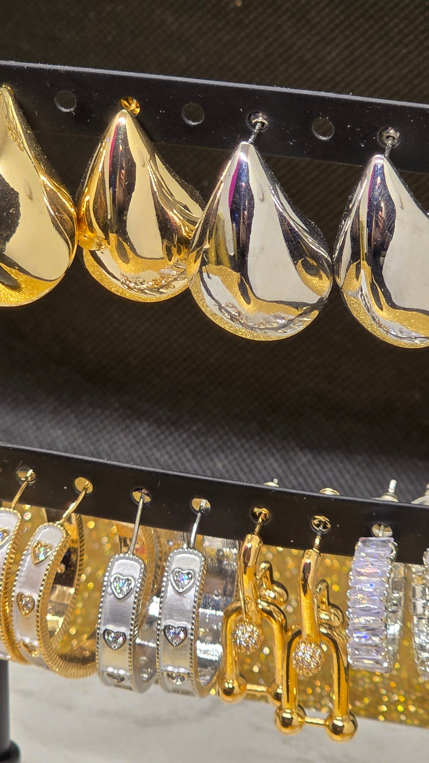 Geometric & Teardrop Earrings – Gold & Silver
