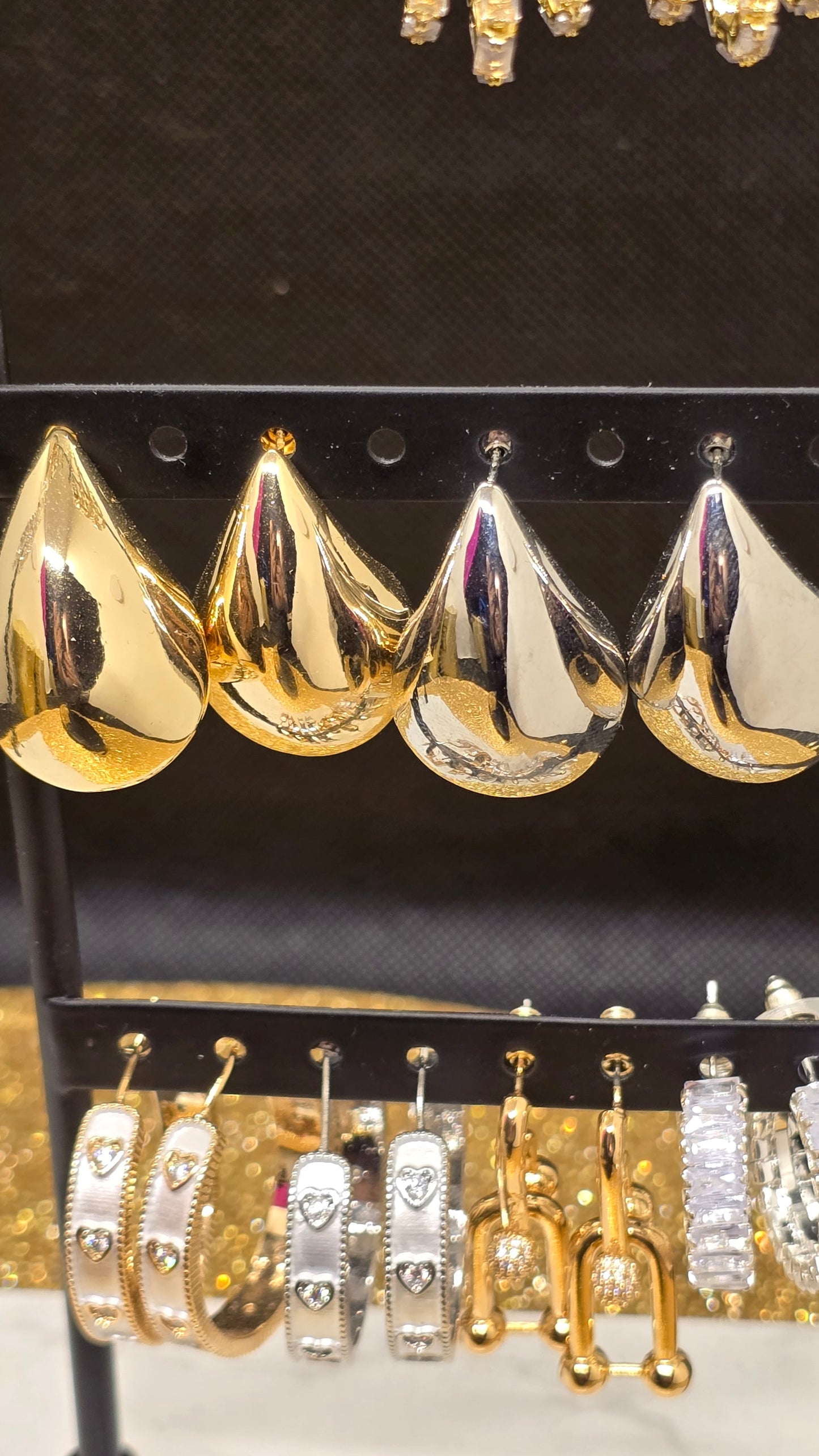 Geometric & Teardrop Earrings – Gold & Silver