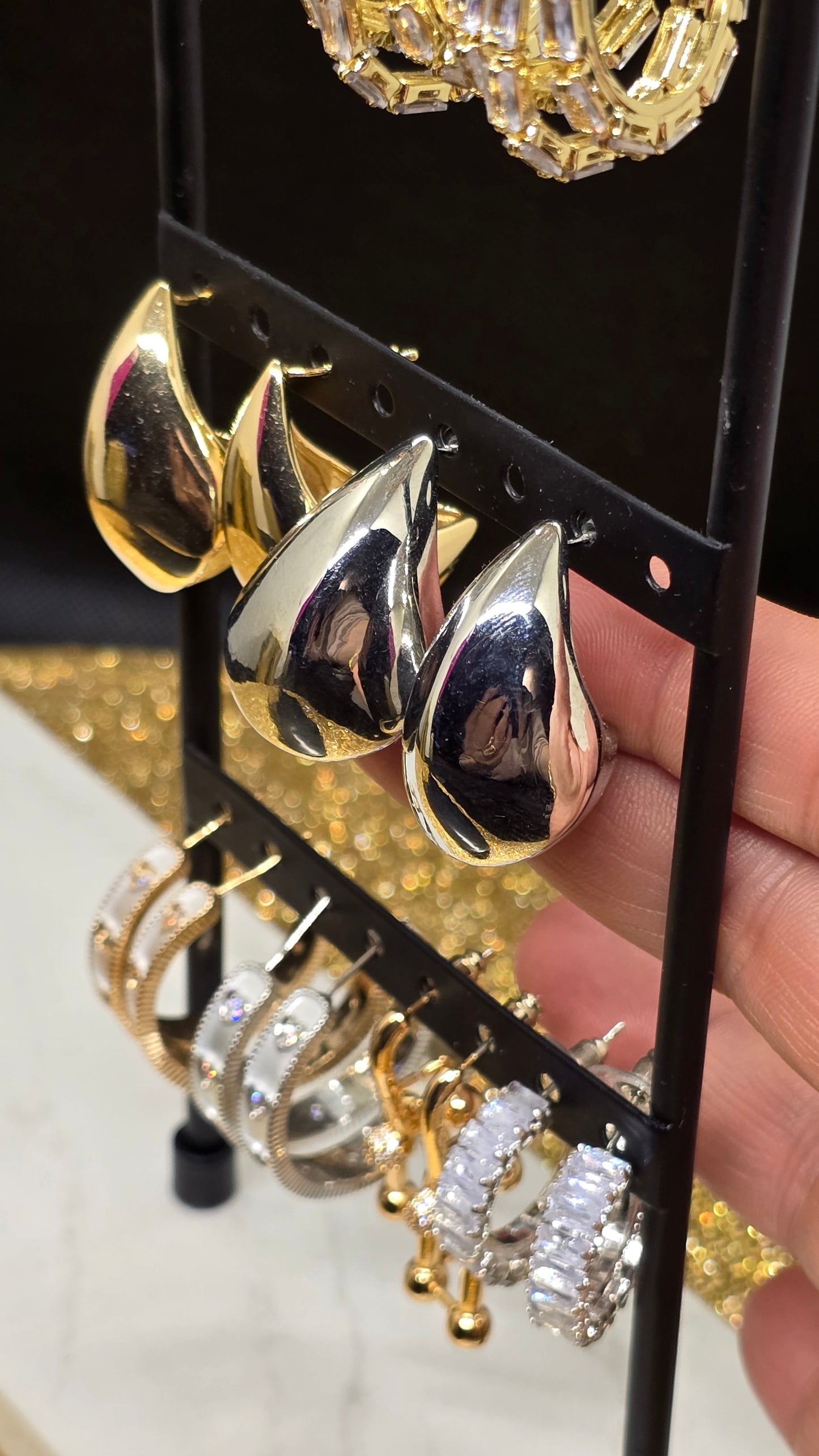 Geometric & Teardrop Earrings – Gold & Silver