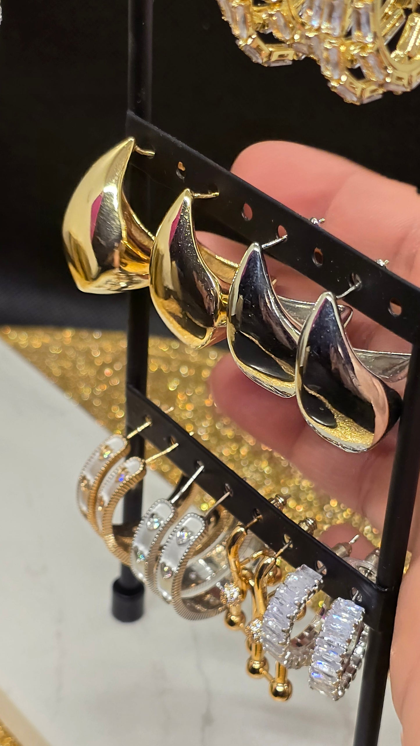 Geometric & Teardrop Earrings – Gold & Silver