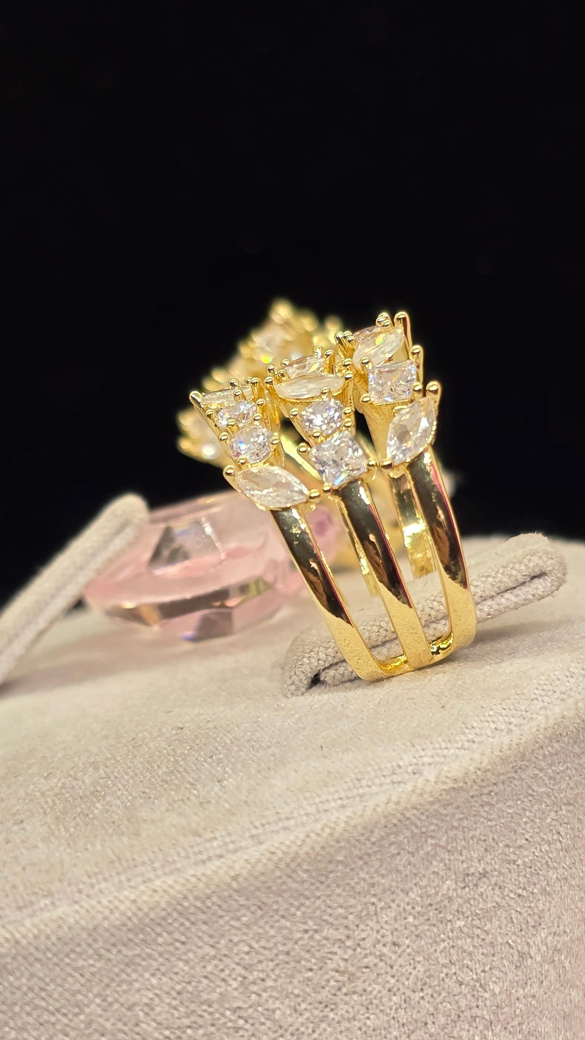 Breiter Zirkonia Ring 18K vergoldet – Farbe Gold