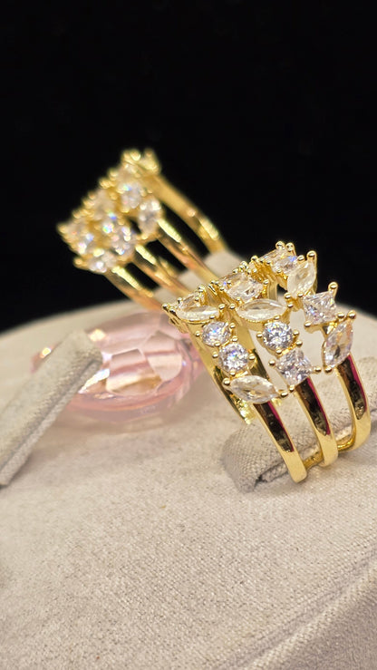 Breiter Zirkonia Ring 18K vergoldet – Ansicht 8