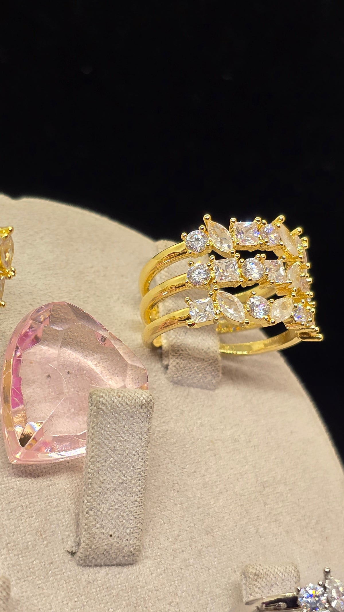 Breiter Zirkonia Ring 18K vergoldet – Ansicht 4