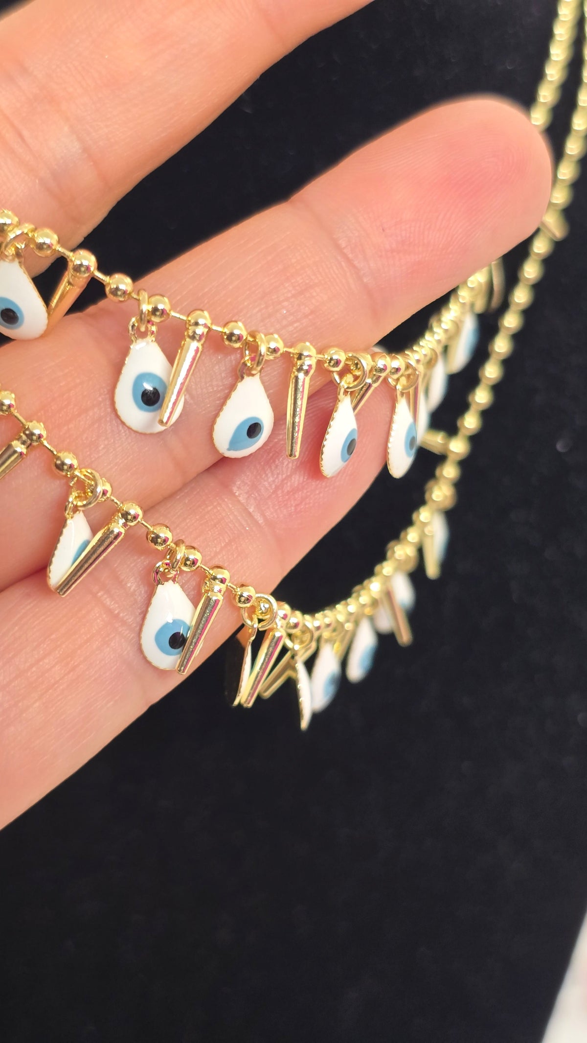 Evil Eye Halskette vergoldet mit Nazar-Anhängern – Ansicht 8