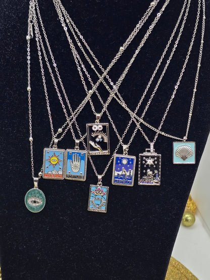 Tarot Karten Halskette aus Edelstahl 18K vergoldet mit Sternzeichen Anhänger - Beautyway073 Düsseldorf