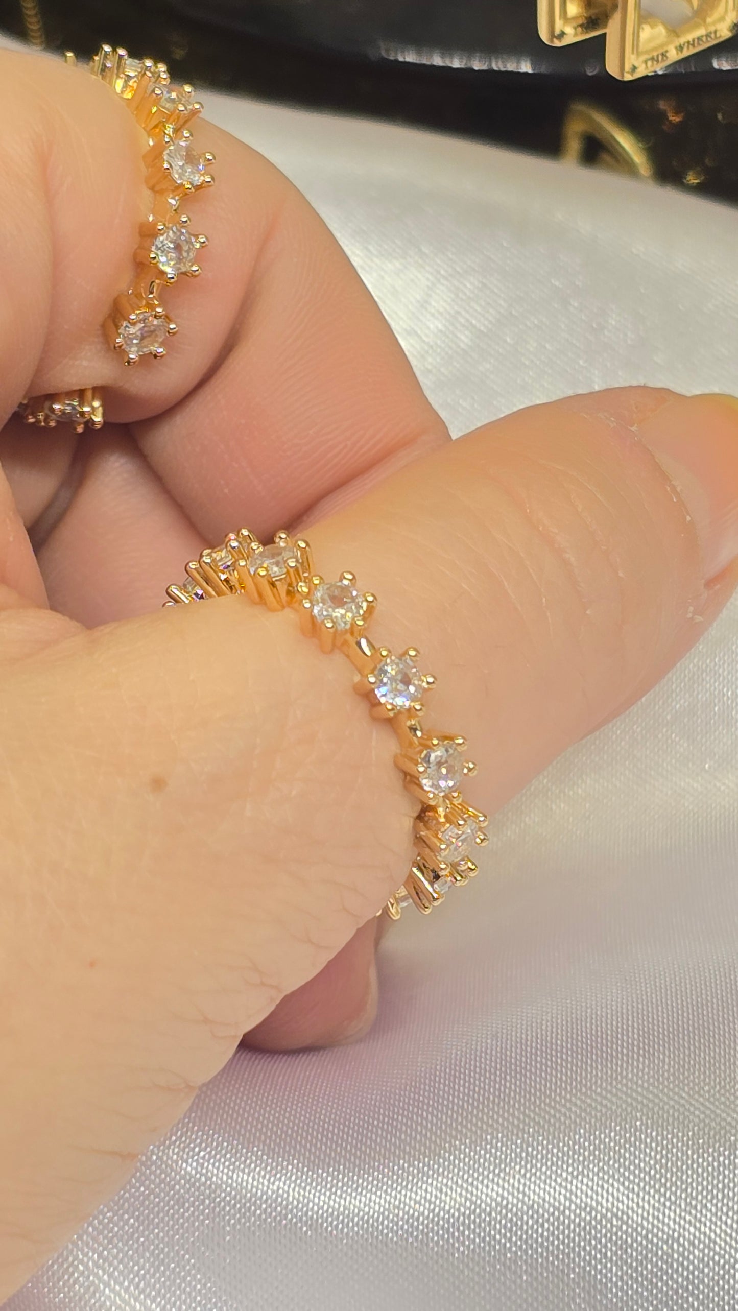 Adjustable Pave Zircon Ring 18k Gold Plated | Elegant, Stone-set