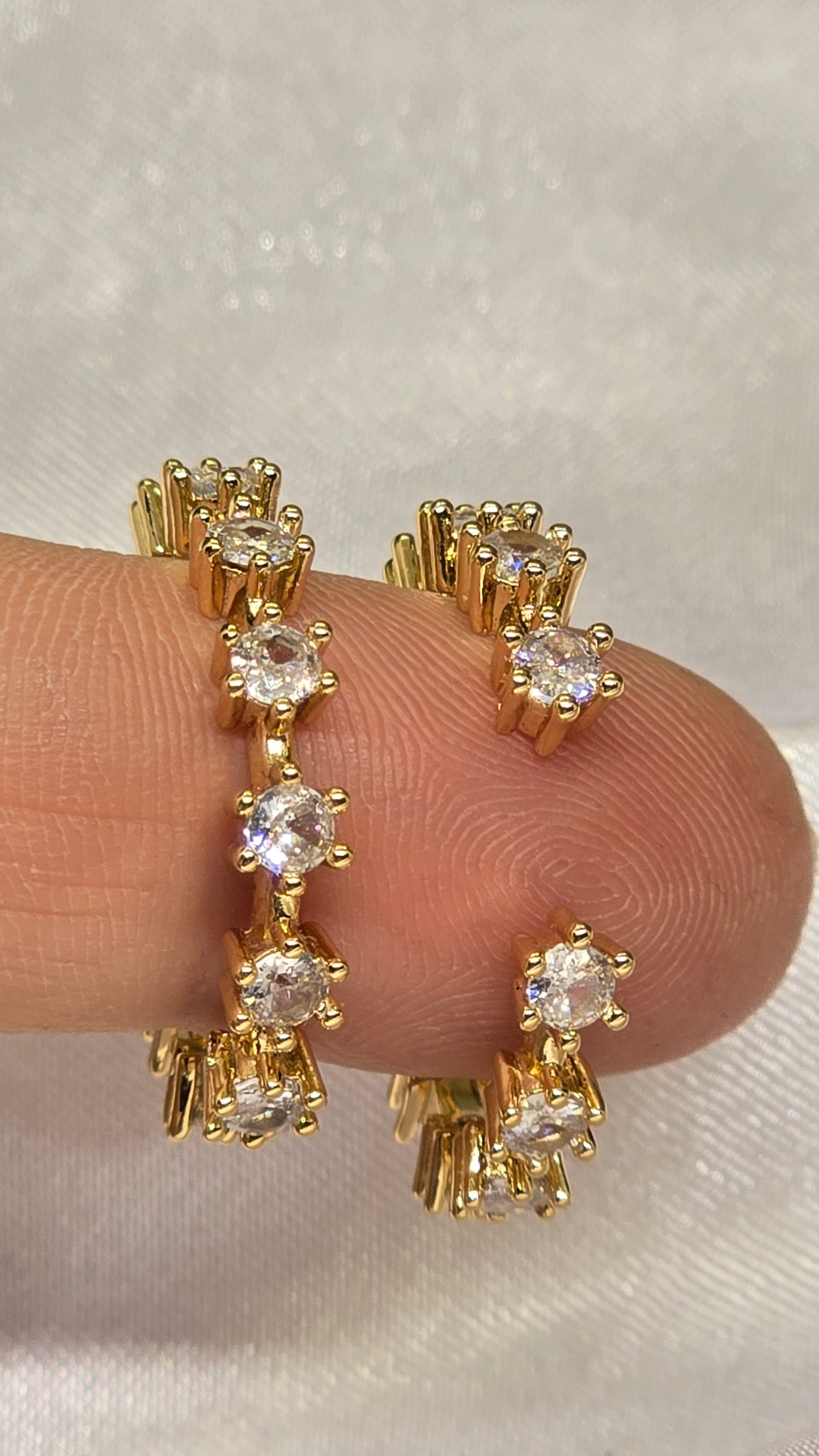 Adjustable Pave Zircon Ring 18k Gold Plated | Elegant, Stone-set