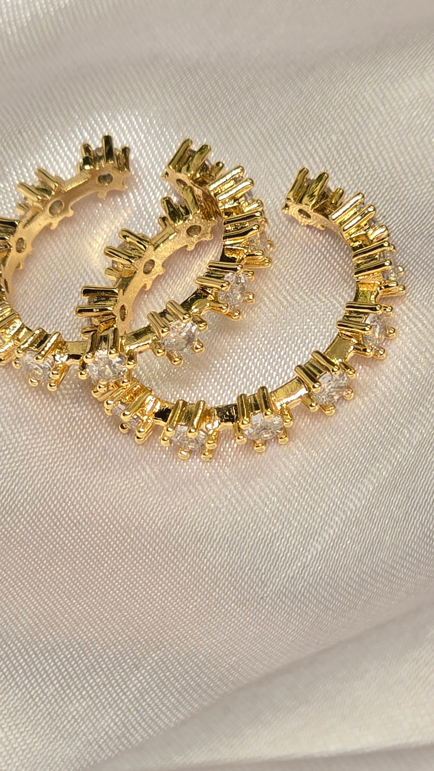 Adjustable Pave Zircon Ring 18k Gold Plated | Elegant, Stone-set