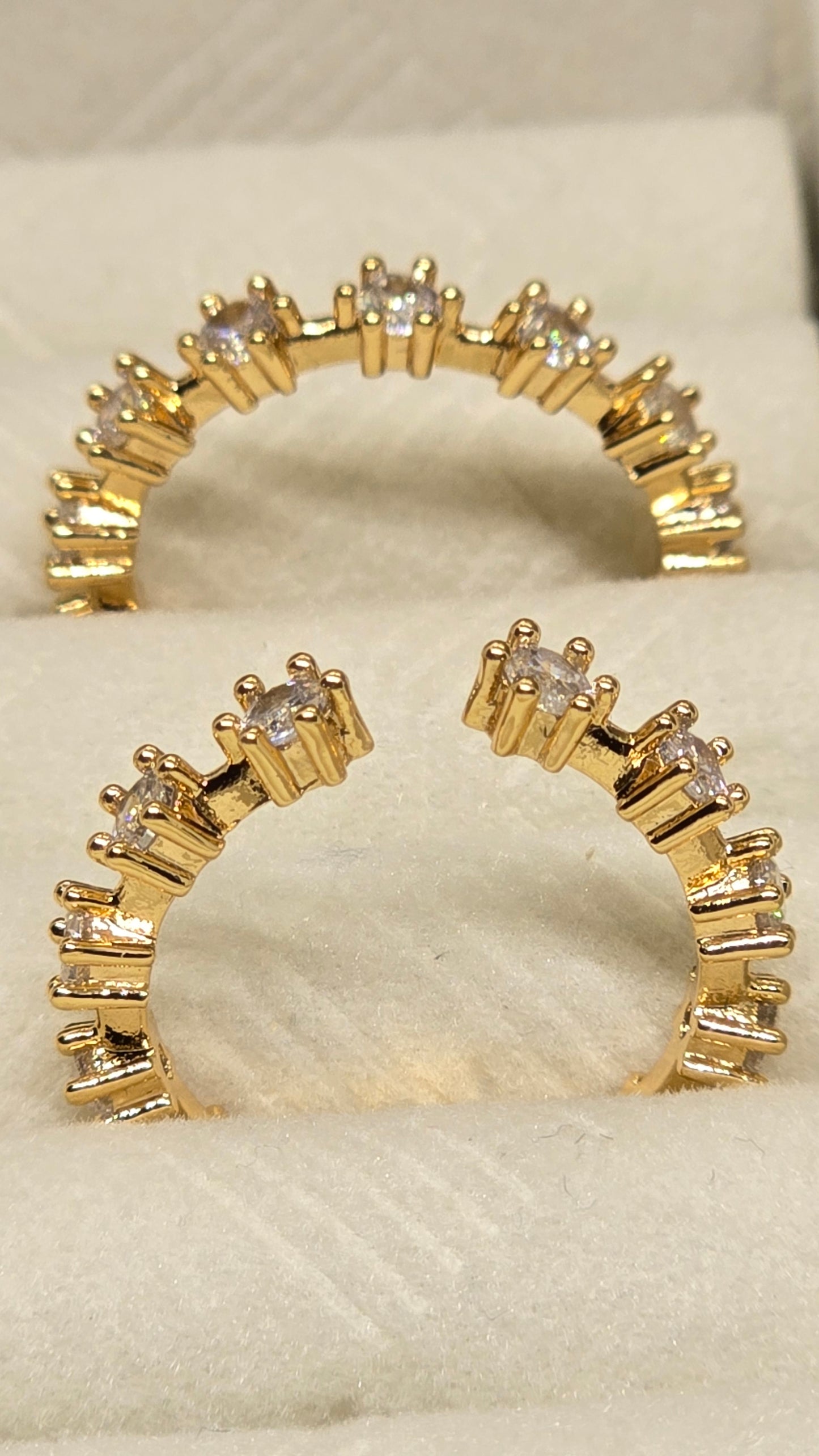 Adjustable Pave Zircon Ring 18k Gold Plated | Elegant, Stone-set
