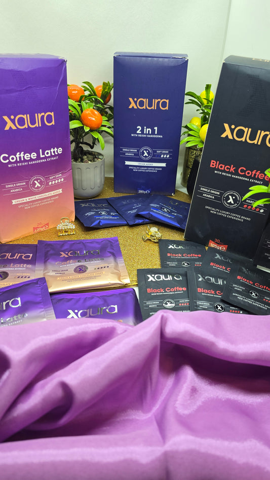 Xaura Reishi Black Coffee - Mushroom Coffee with Reishi Extract | 30 Servings