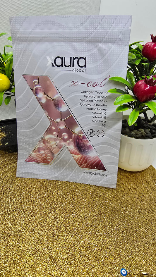 Xaura Global X-Col Premium Collagen Type 1 & 2 – Hyaluronic Acid, Vitamin C & Keratin (30 Pieces)