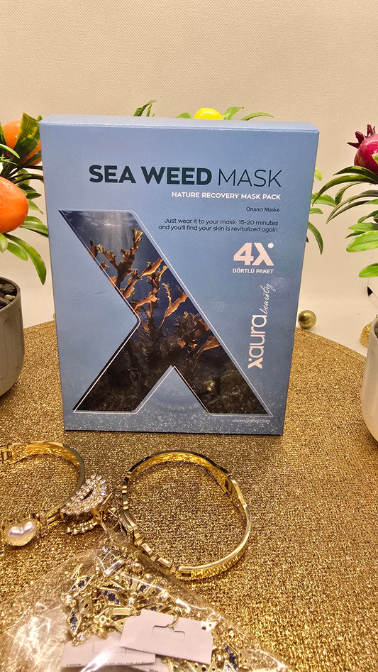 Xaura Global Seaweed Nature Recovery Mask from Korea – 4 Collagen Masks for Detox & Glow