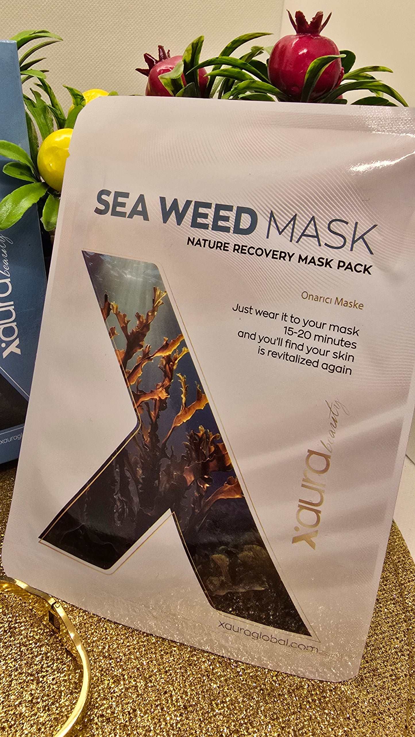 Xaura Global Seaweed Nature Recovery Mask from Korea – 4 Collagen Masks for Detox & Glow