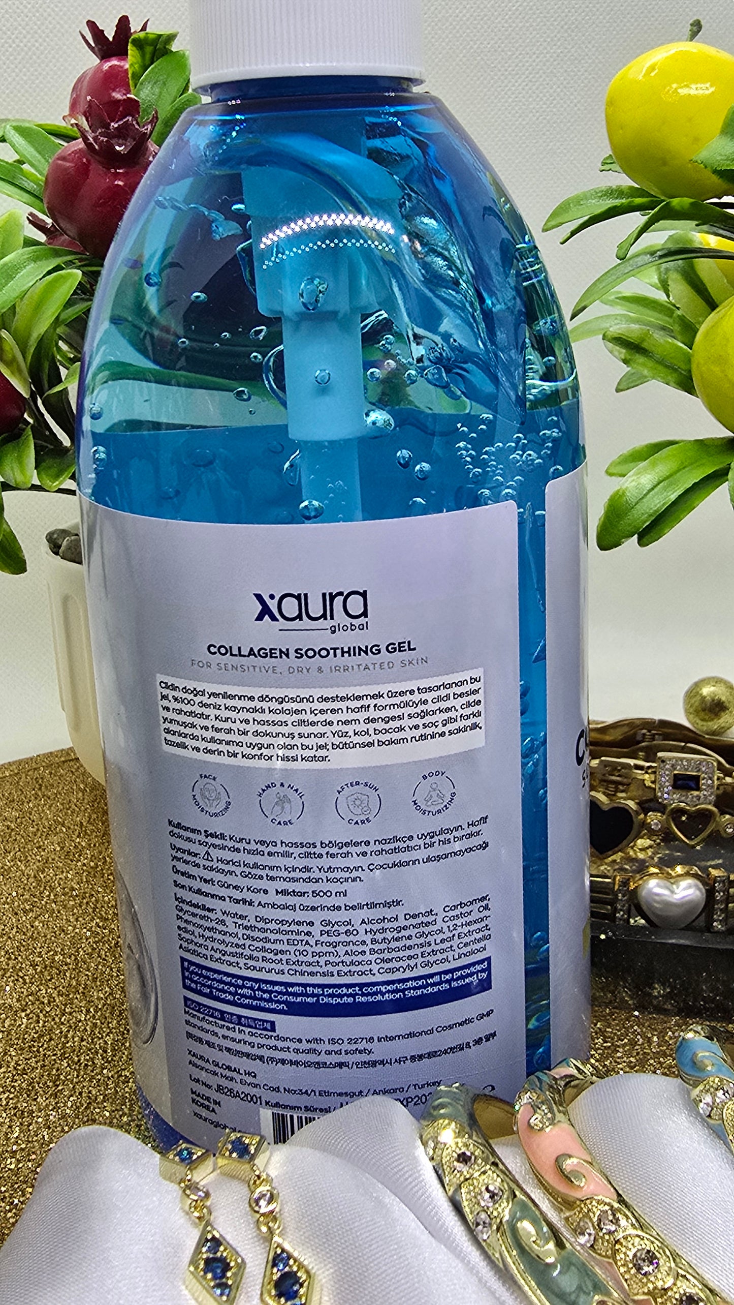 Xaura Global Collagen Soothing Gel 500 ml - 100% Marine Fish Collagen from South Korea