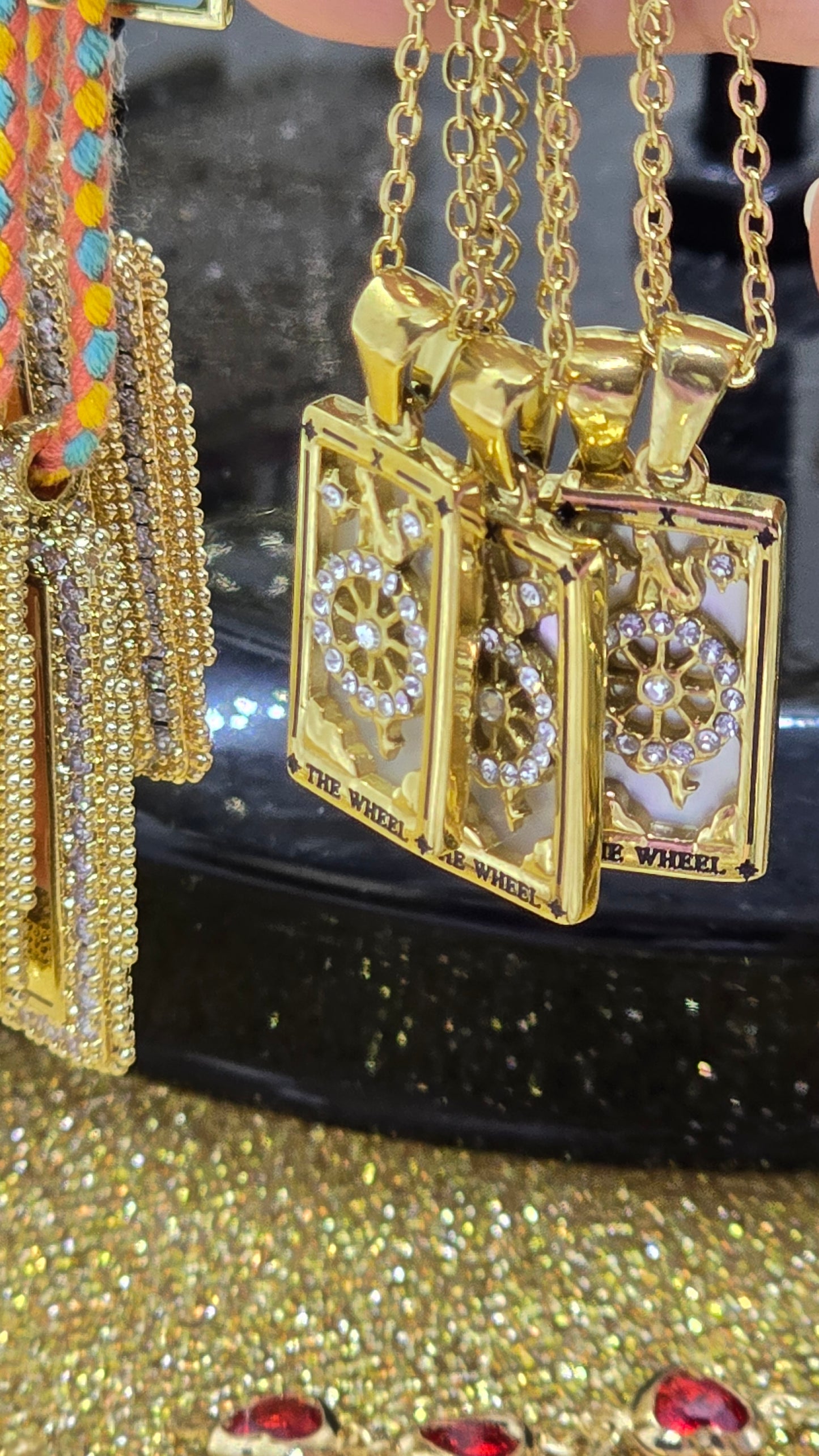 Tarot Card Charms Necklace 18K Gold Plated – Sun, Moon & Zodiac Sign