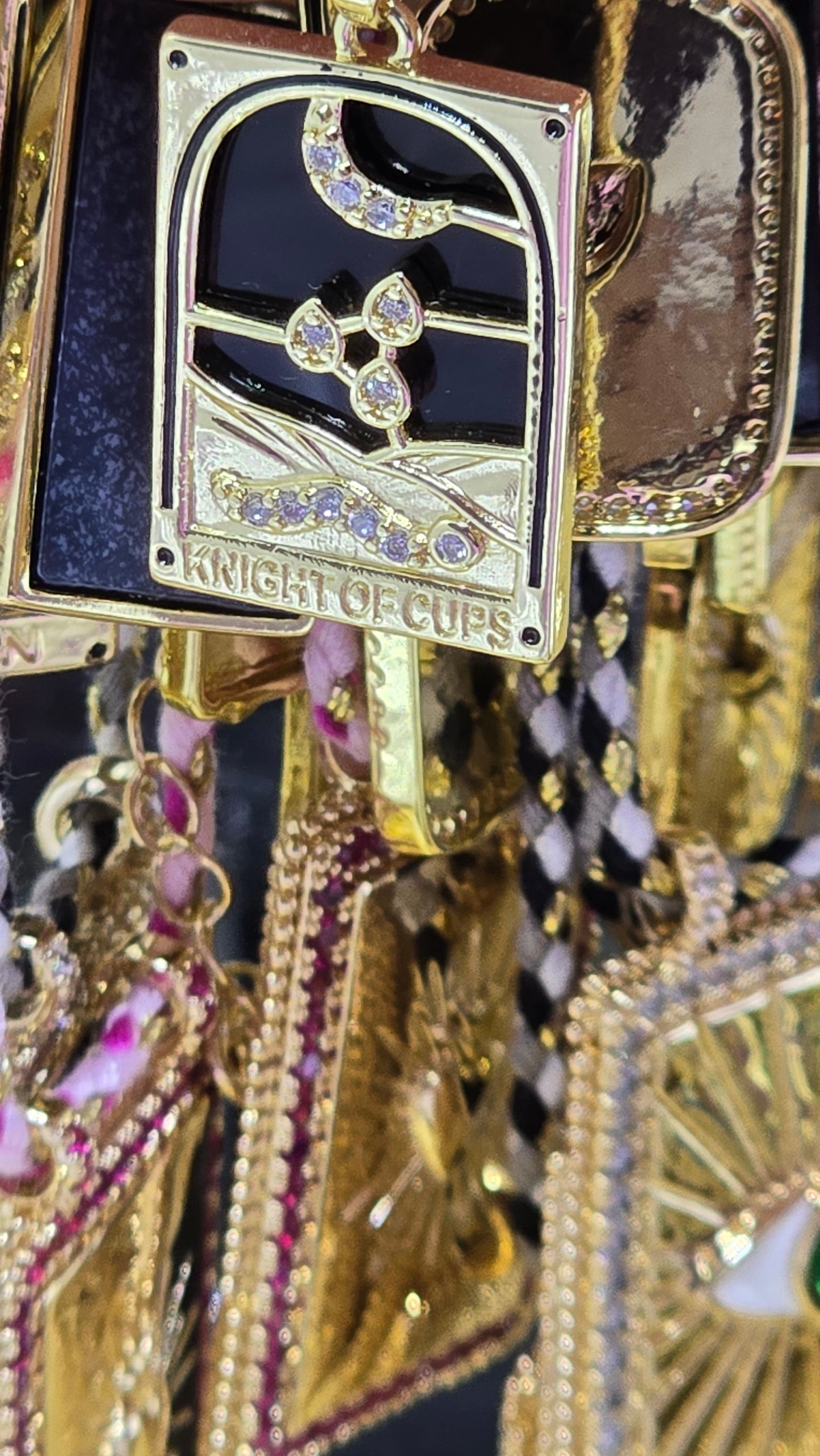 Tarot Card Charms Necklace 18K Gold Plated – Sun, Moon & Zodiac Sign